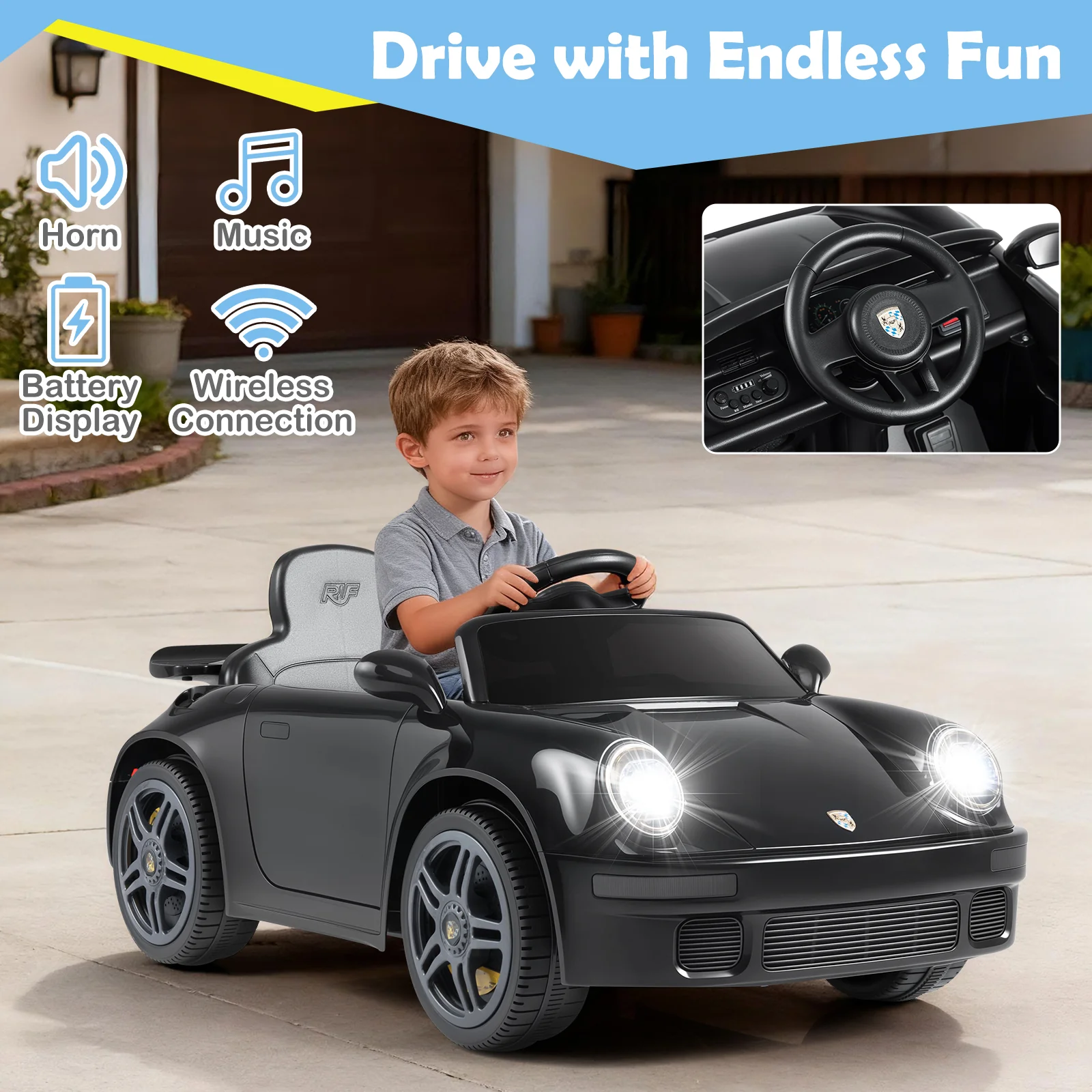 12V Electric Ride On Car Licensed RUFÂ CTR with Remote Control and Music - Image 15