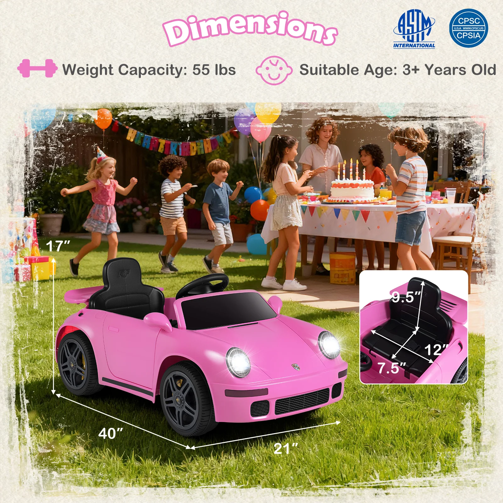 12V Electric Ride On Car Licensed RUFÂ CTR with Remote Control and Music - Image 4