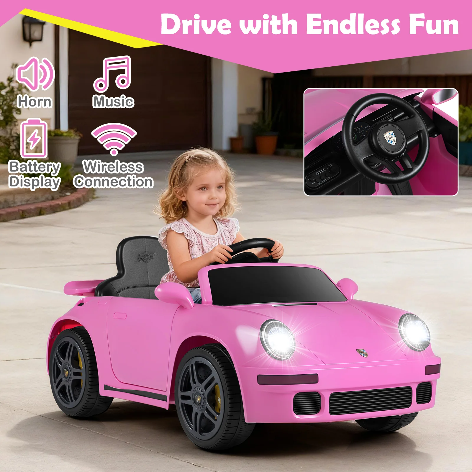 12V Electric Ride On Car Licensed RUFÂ CTR with Remote Control and Music - Image 7