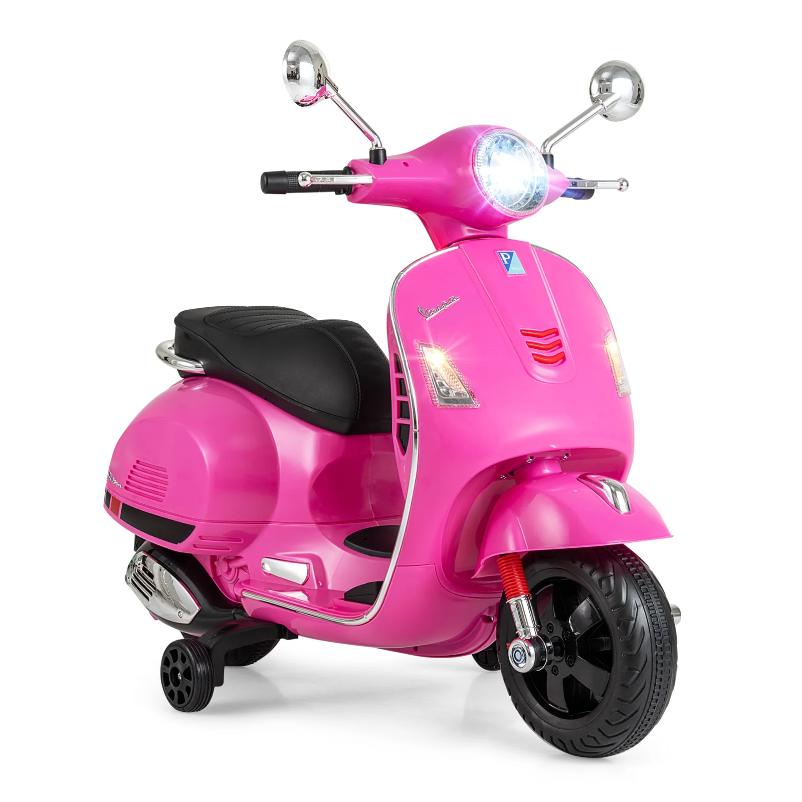 12V Kids Electric Motorcycle Licensed VESPA with Music and Training Wheels - Image 18