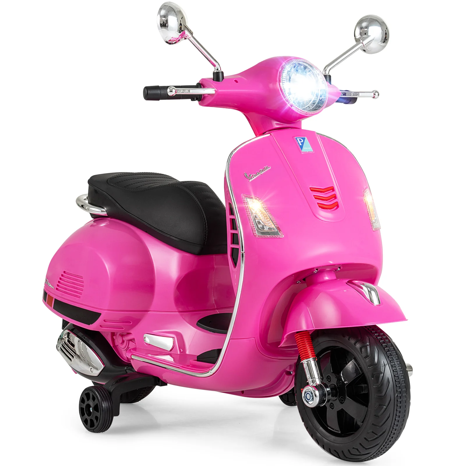 12V Kids Electric Motorcycle Licensed VESPA with Music and Training Wheels - Image 23