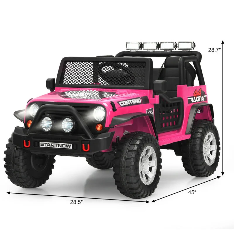 12V Kids Electric Ride On Truck with Remote Control and Operation Lever - Image 12