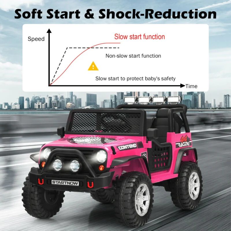 12V Kids Electric Ride On Truck with Remote Control and Operation Lever - Image 13