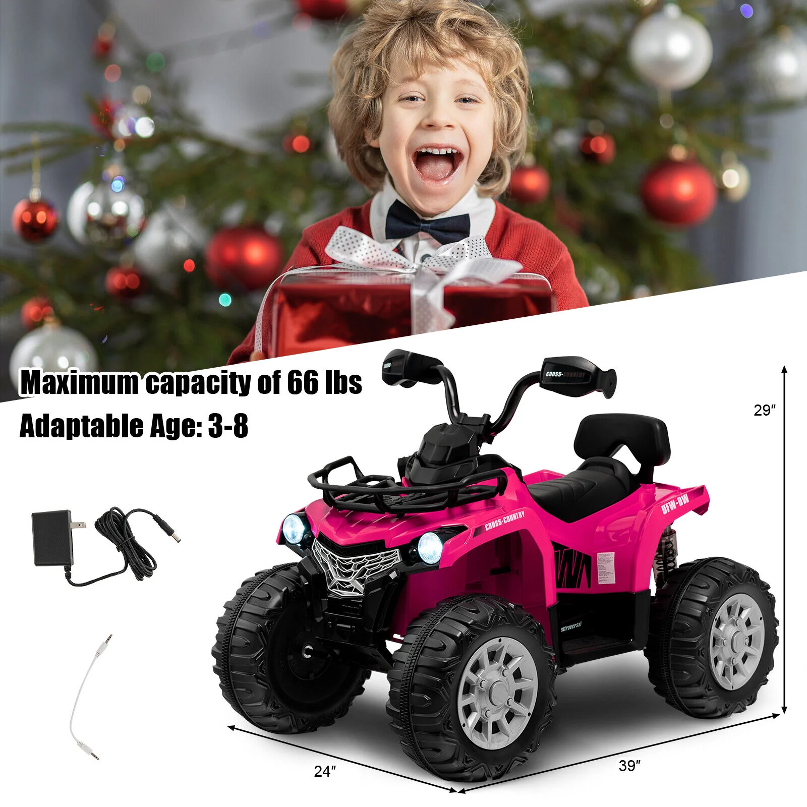 12V Kids Ride On ATV 4 Wheeler with MP3 and Headlights - Image 12