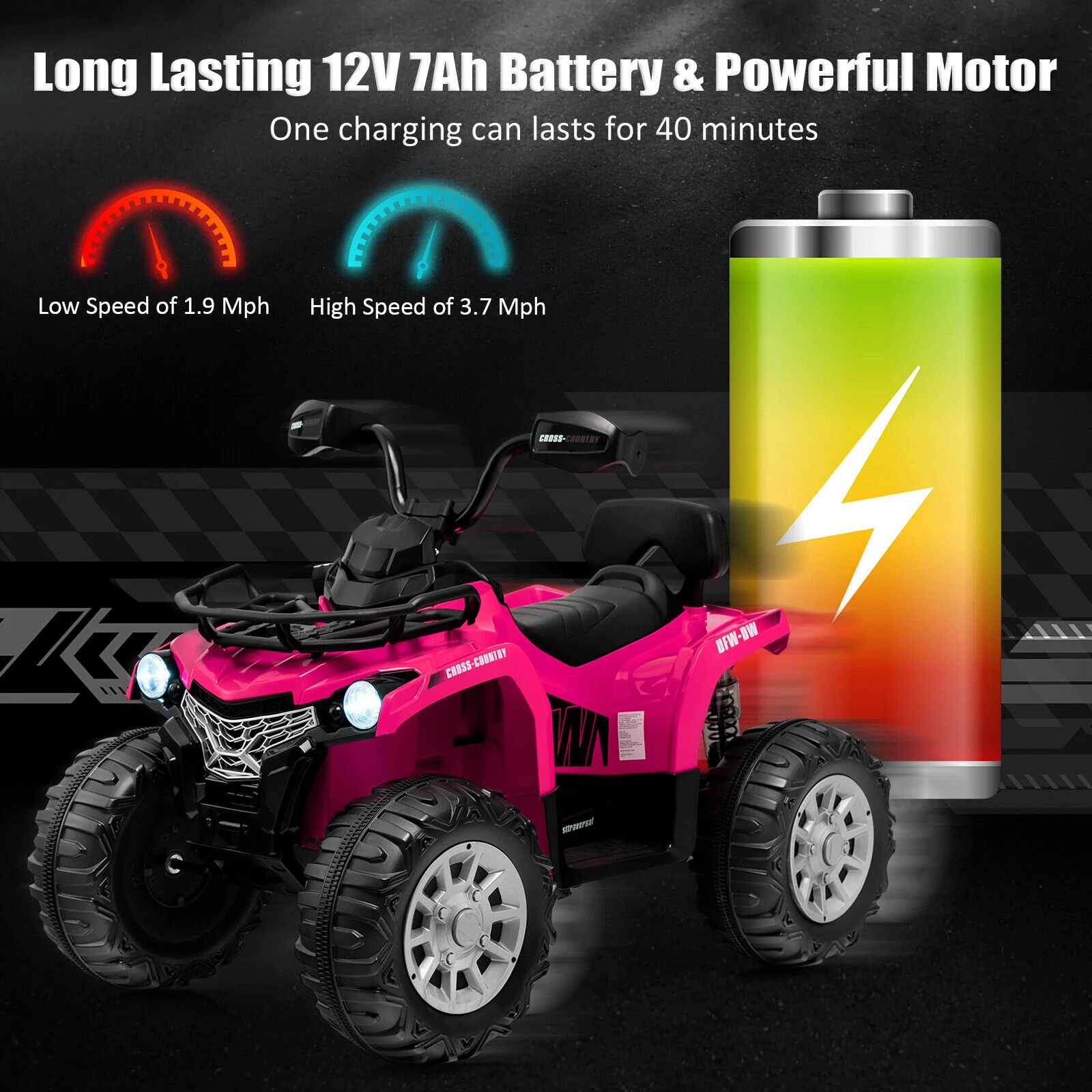 12V Kids Ride On ATV 4 Wheeler with MP3 and Headlights - Image 14