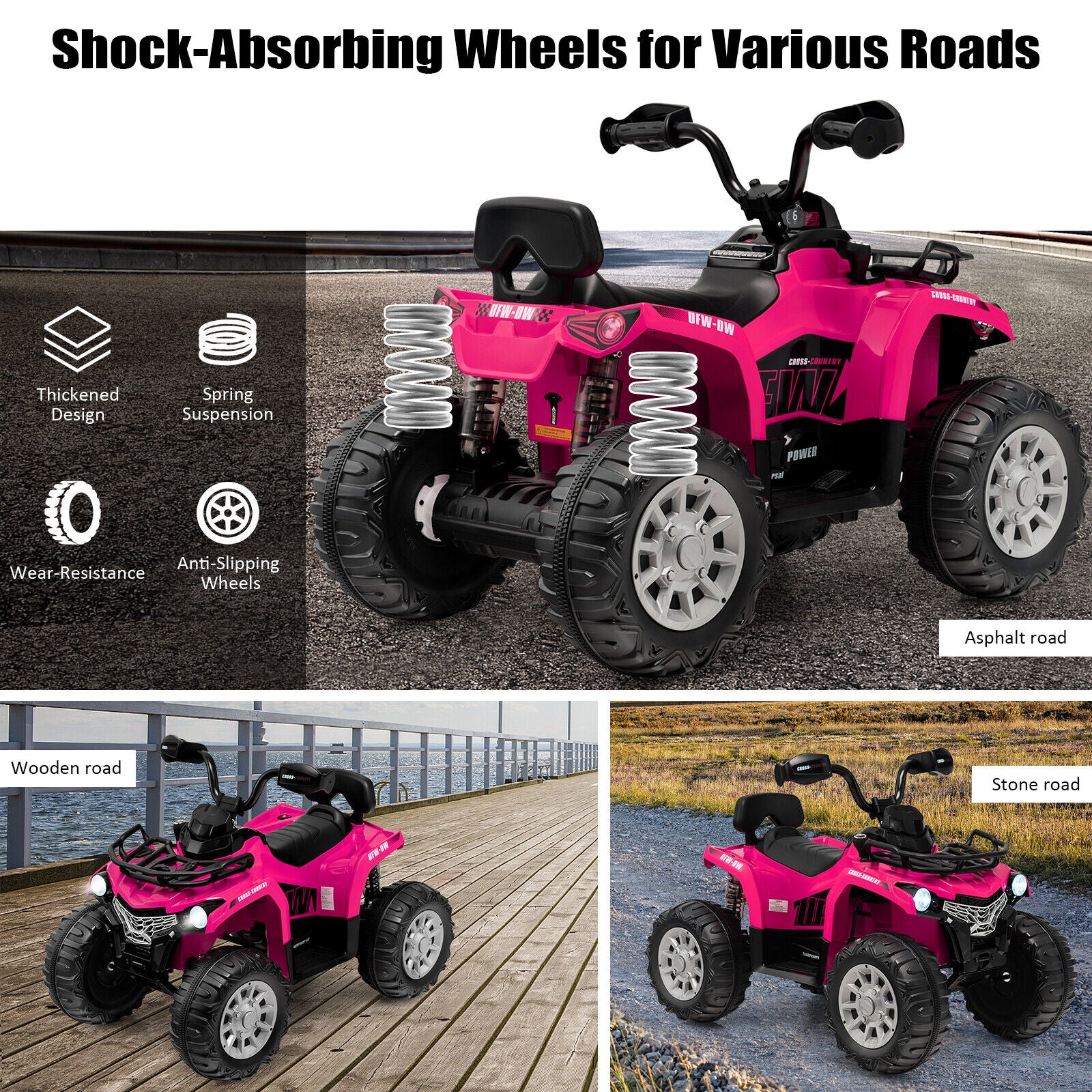 12V Kids Ride On ATV 4 Wheeler with MP3 and Headlights - Image 16