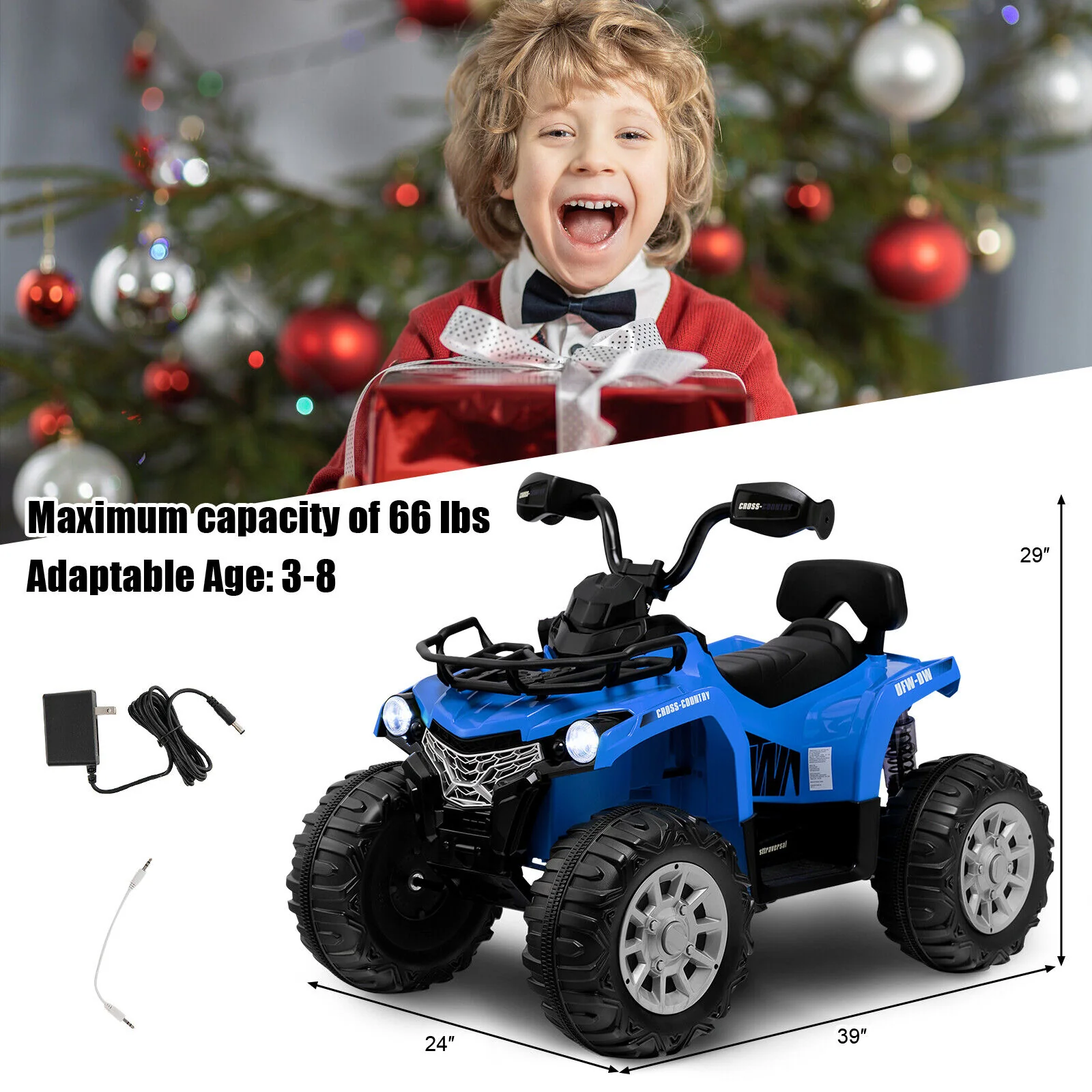 12V Kids Ride On ATV 4 Wheeler with MP3 and Headlights - Image 28