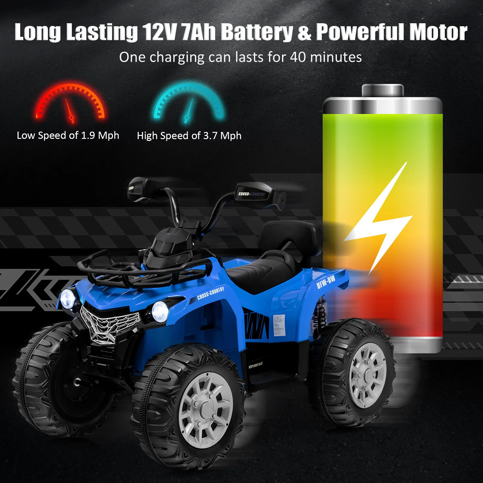 12V Kids Ride On ATV 4 Wheeler with MP3 and Headlights - Image 30