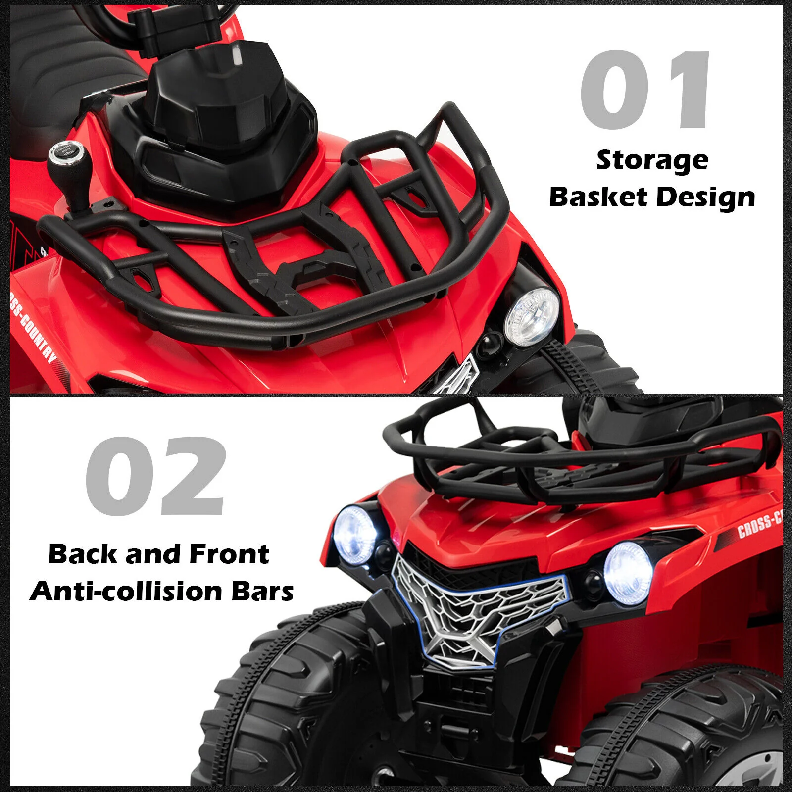 12V Kids Ride On ATV 4 Wheeler with MP3 and Headlights - Image 6
