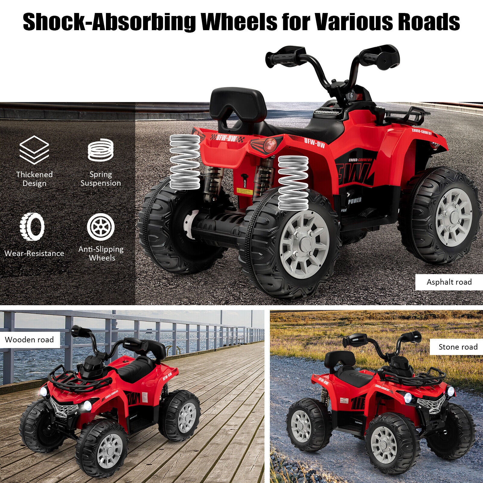 12V Kids Ride On ATV 4 Wheeler with MP3 and Headlights - Image 7