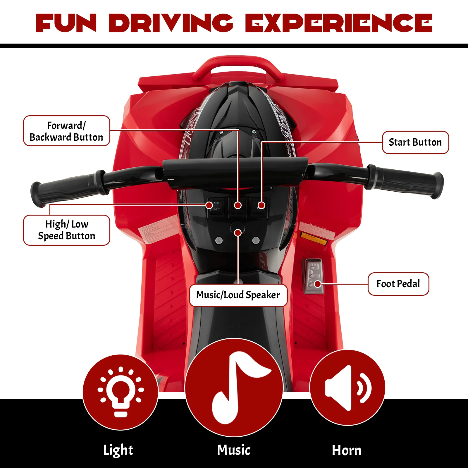 12V Kids Ride On ATV with High/Low Speed and Comfortable Seat - Image 23