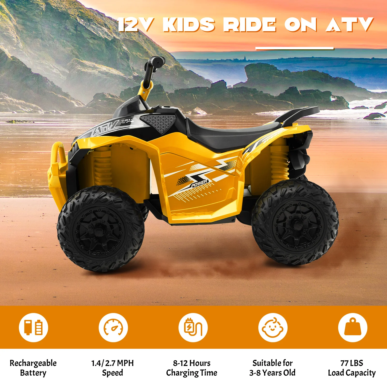 12V Kids Ride On ATV with High/Low Speed and Comfortable Seat - Image 30