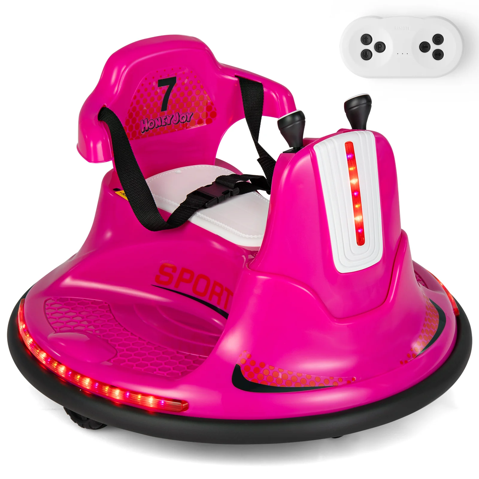 12V Kids Ride On Bumper Car with Remote Control Lights and Music - Image 11