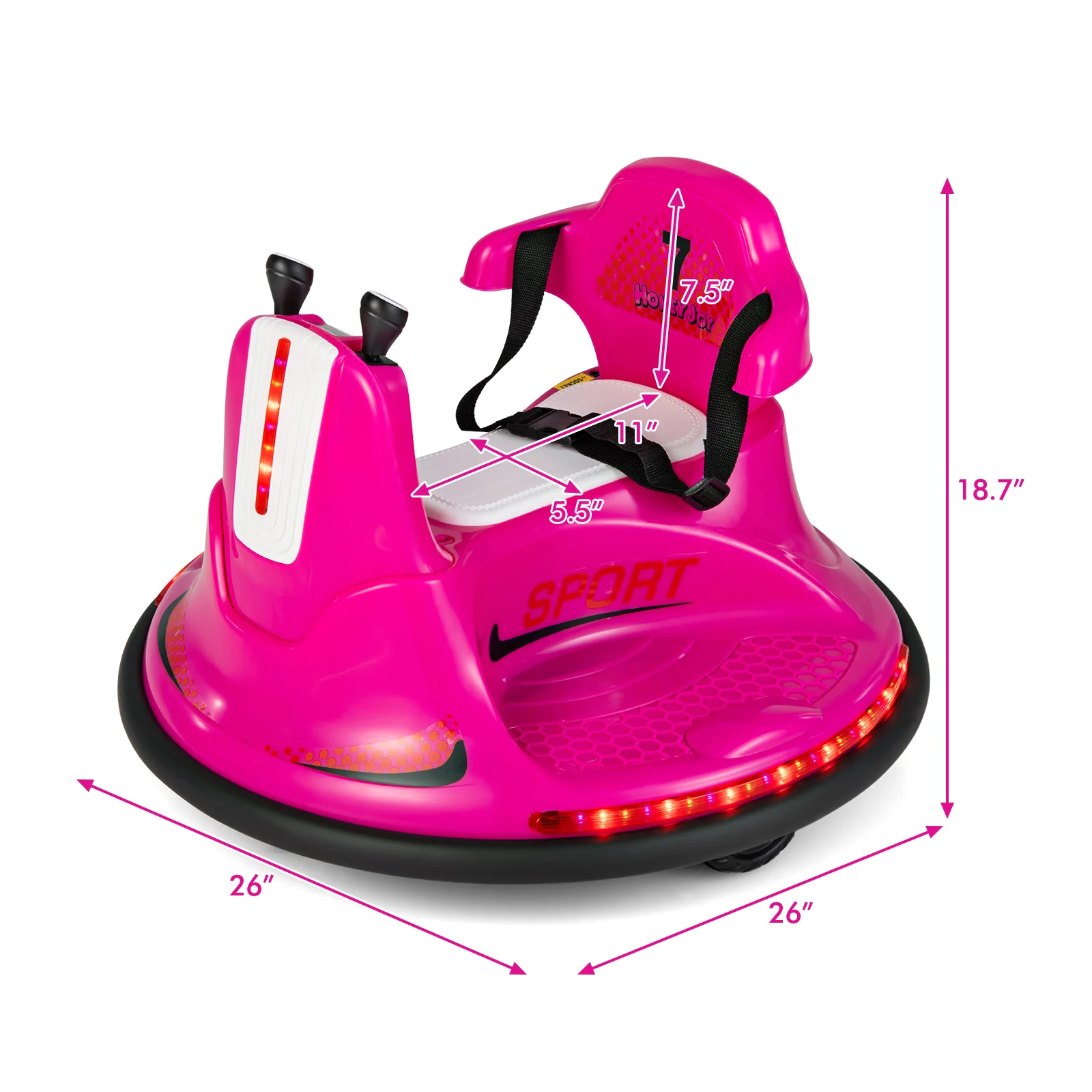 12V Kids Ride On Bumper Car with Remote Control Lights and Music - Image 12