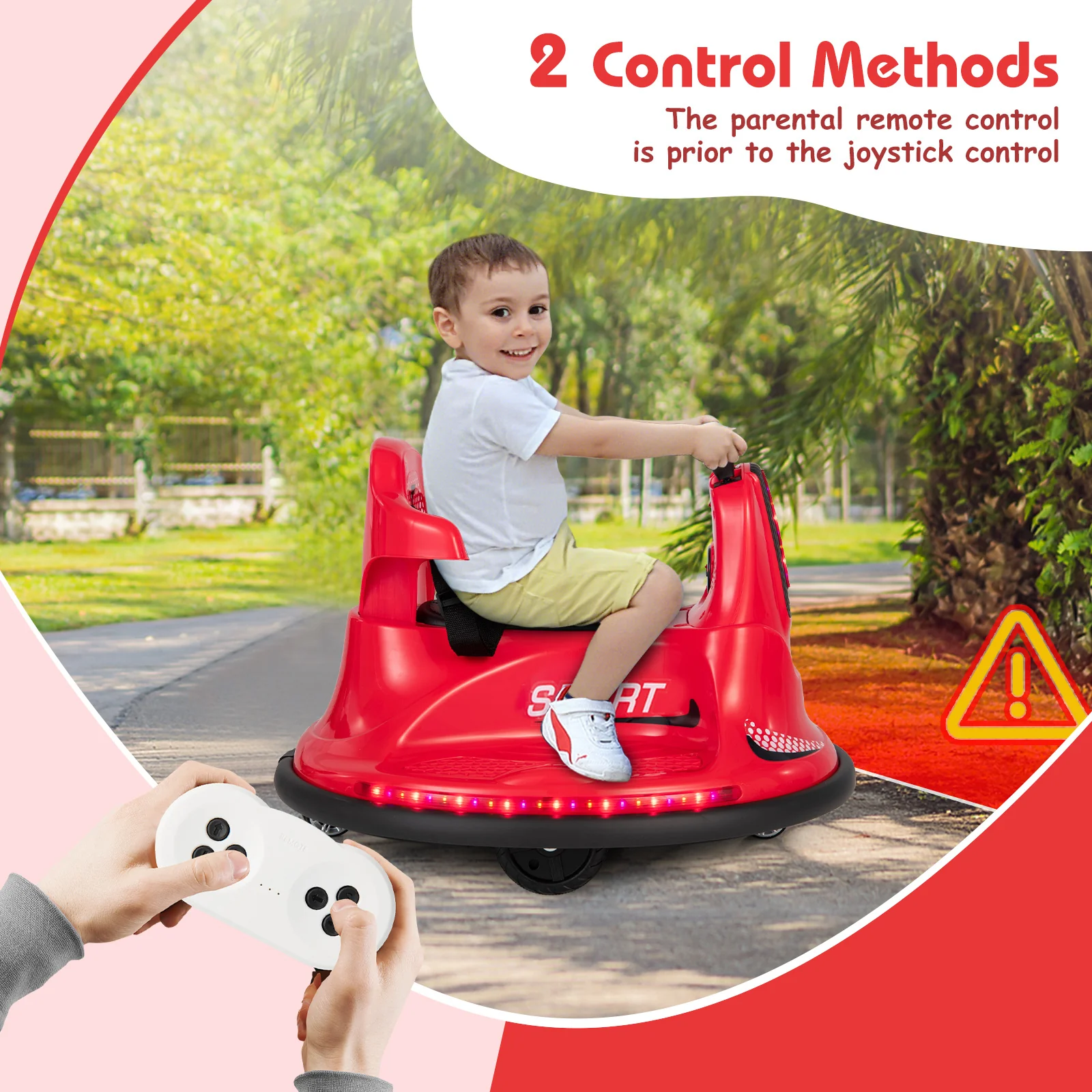12V Kids Ride On Bumper Car with Remote Control Lights and Music - Image 24