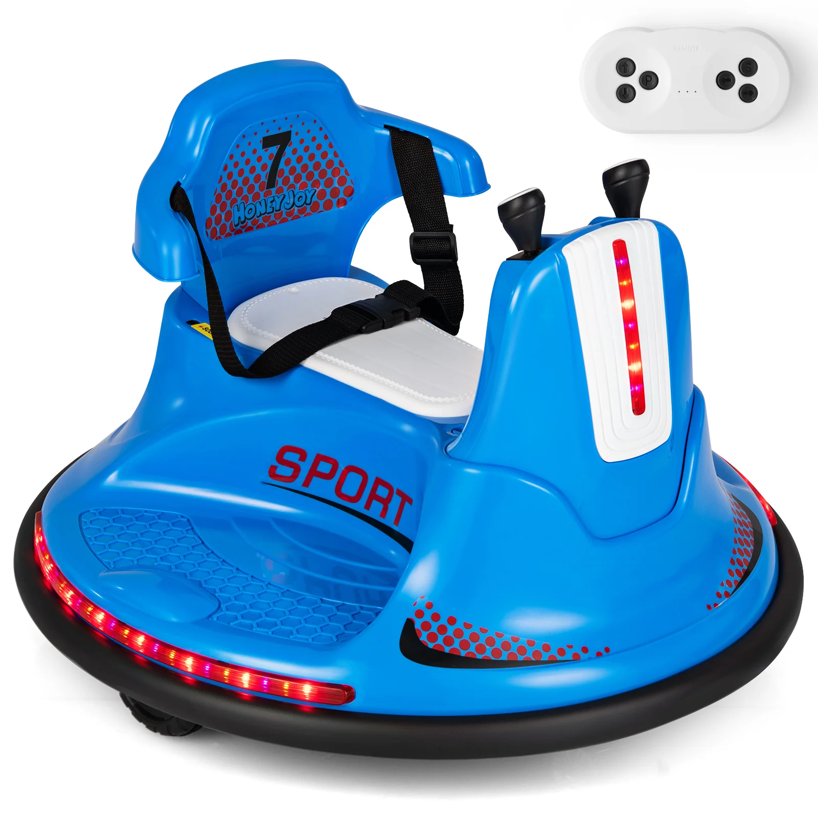12V Kids Ride On Bumper Car with Remote Control Lights and Music - Image 3