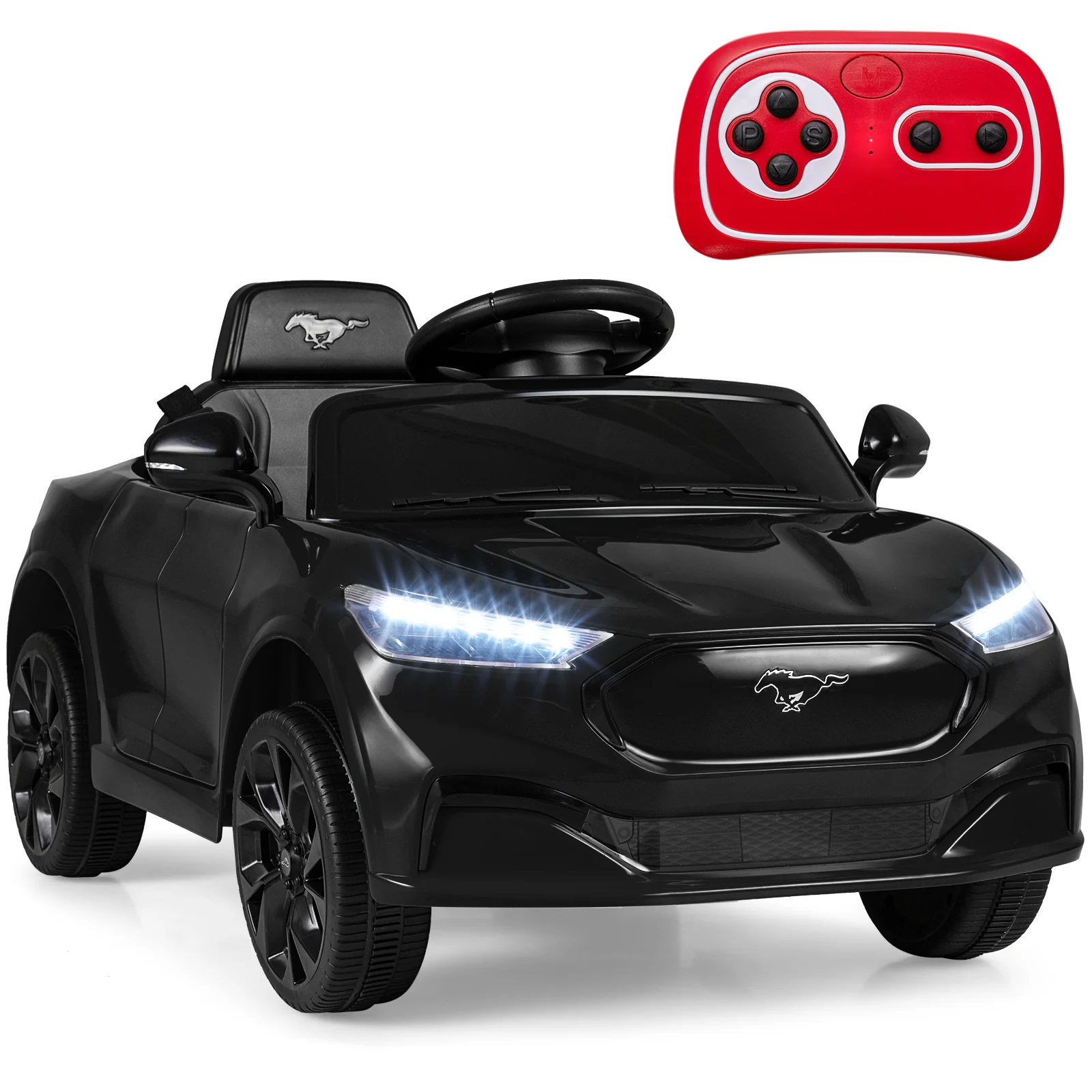 12V Kids Ride on Car Licensed Ford Mach E with Parent Control and Horn - Image 4