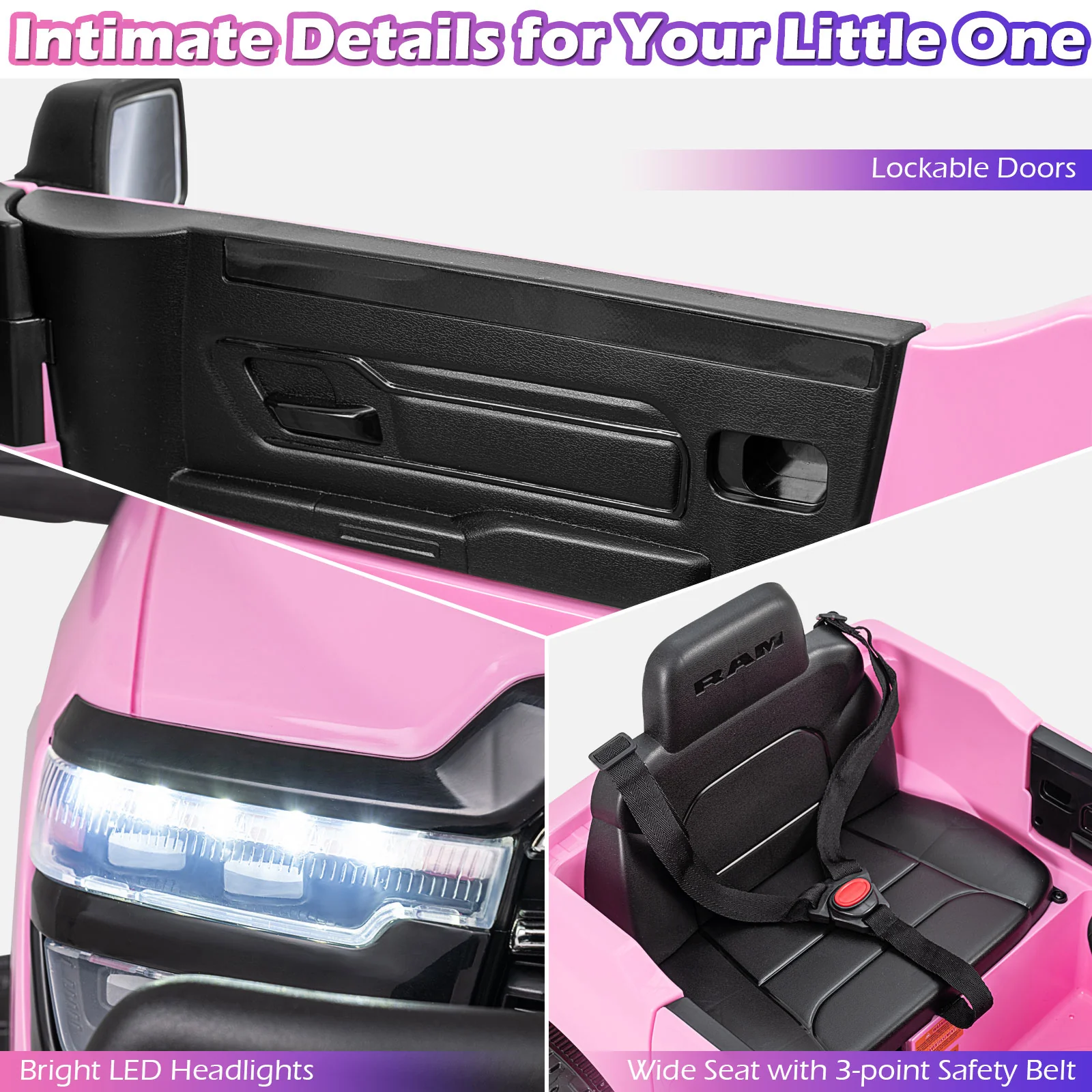 12V Kids Ride On Car Licensed RAM 3500 Electric Vehicle with Remote Control - Image 15