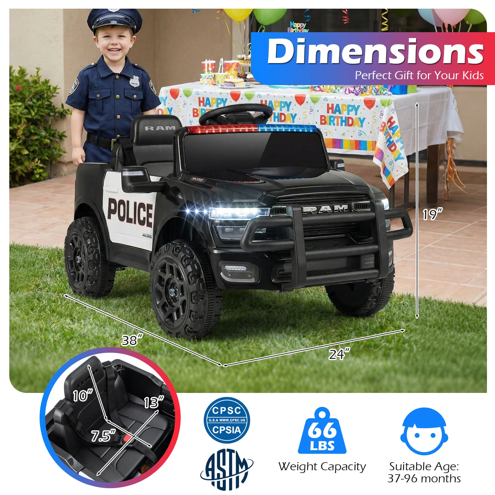 12V Kids Ride On Car Licensed RAM 3500 Electric Vehicle with Remote Control - Image 5