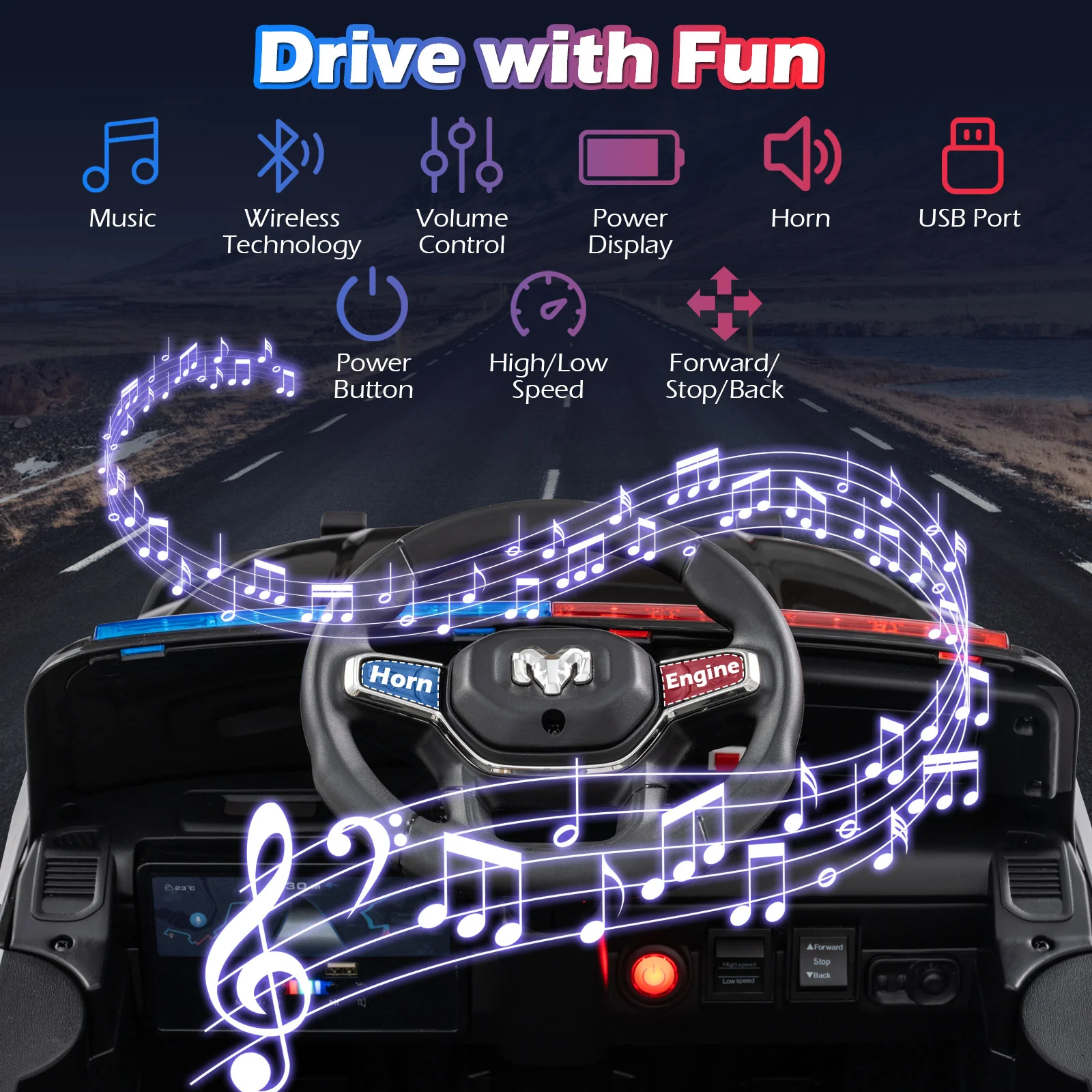 12V Kids Ride On Car Licensed RAM 3500 Electric Vehicle with Remote Control - Image 8