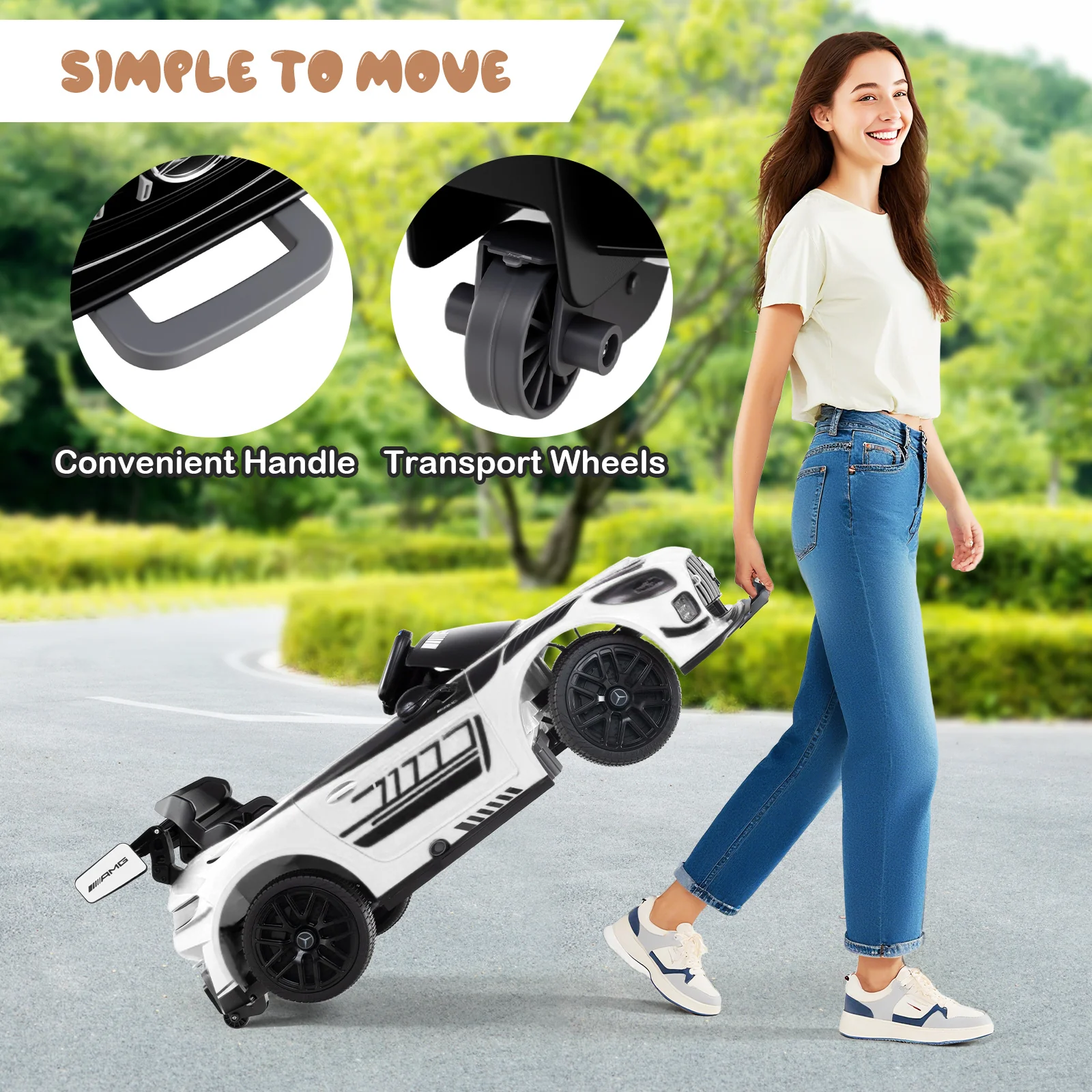 12V Kids Ride-On Car Mercedes-AMG GT3 Licensed with Adjustable Speed - Image 15