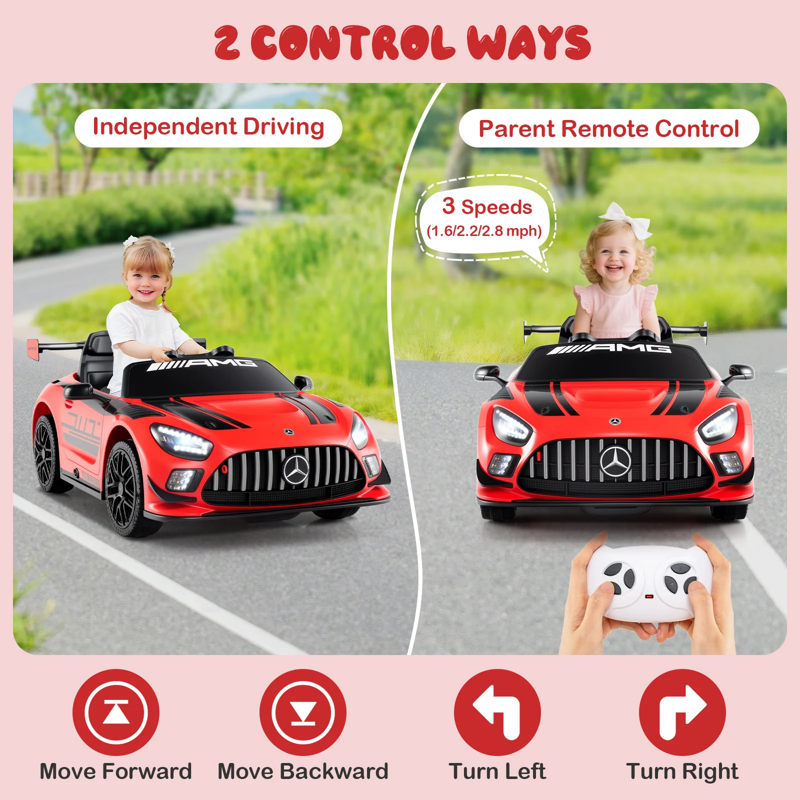 12V Kids Ride-On Car Mercedes-AMG GT3 Licensed with Adjustable Speed - Image 24