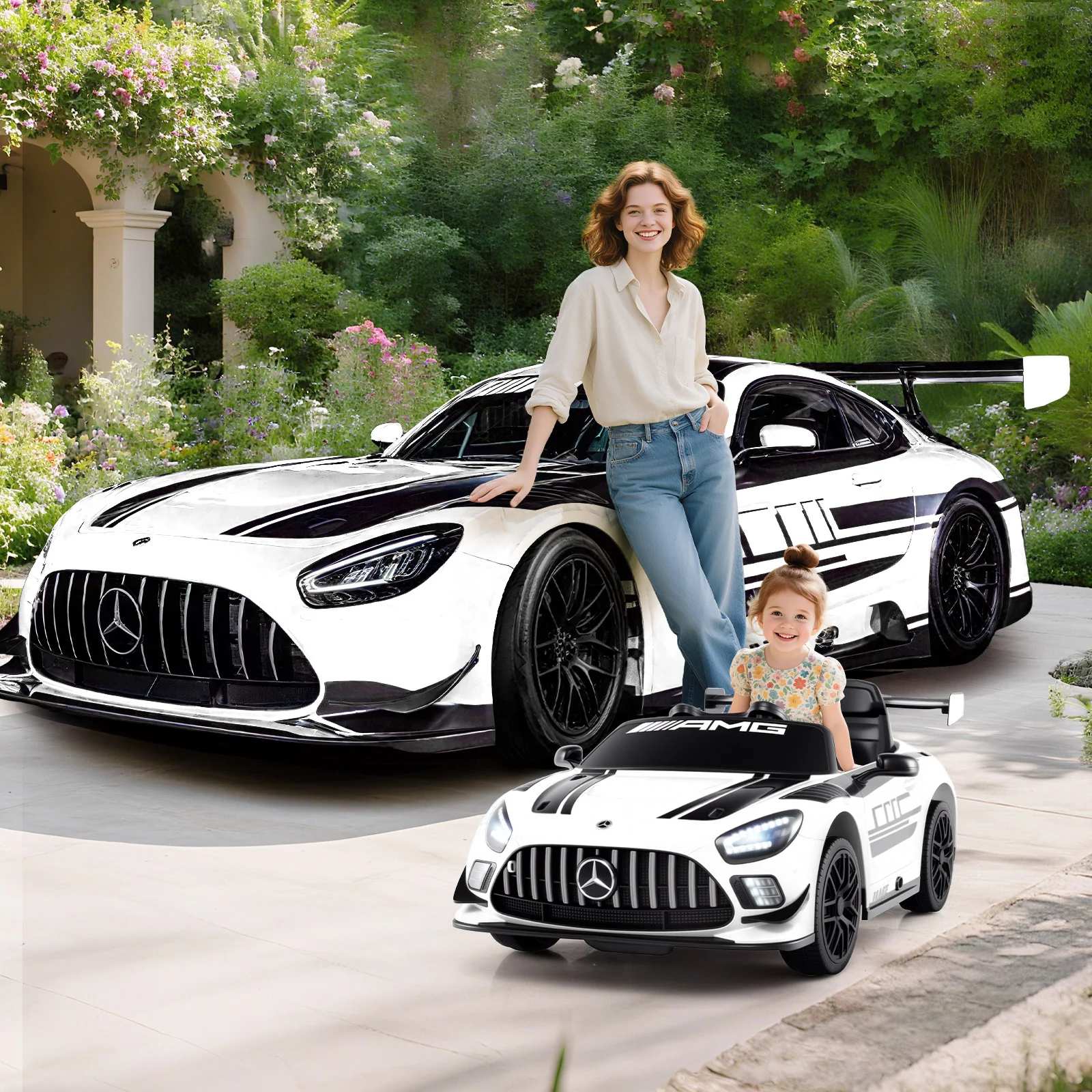12V Kids Ride-On Car Mercedes-AMG GT3 Licensed with Adjustable Speed - Image 9