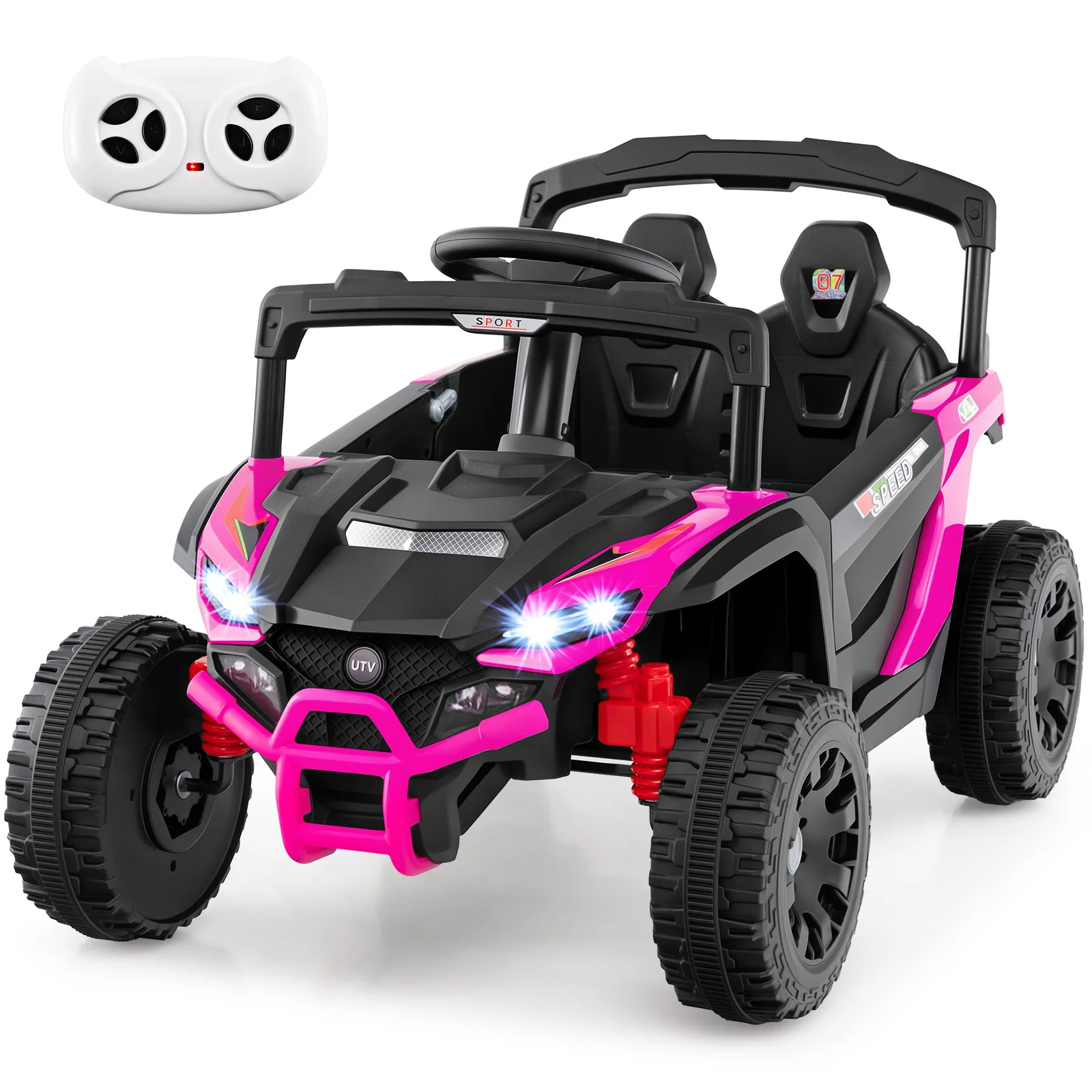 12V Kids Ride On Car UTV Electric Vehicle with LED Lights Music and Horn - Image 22