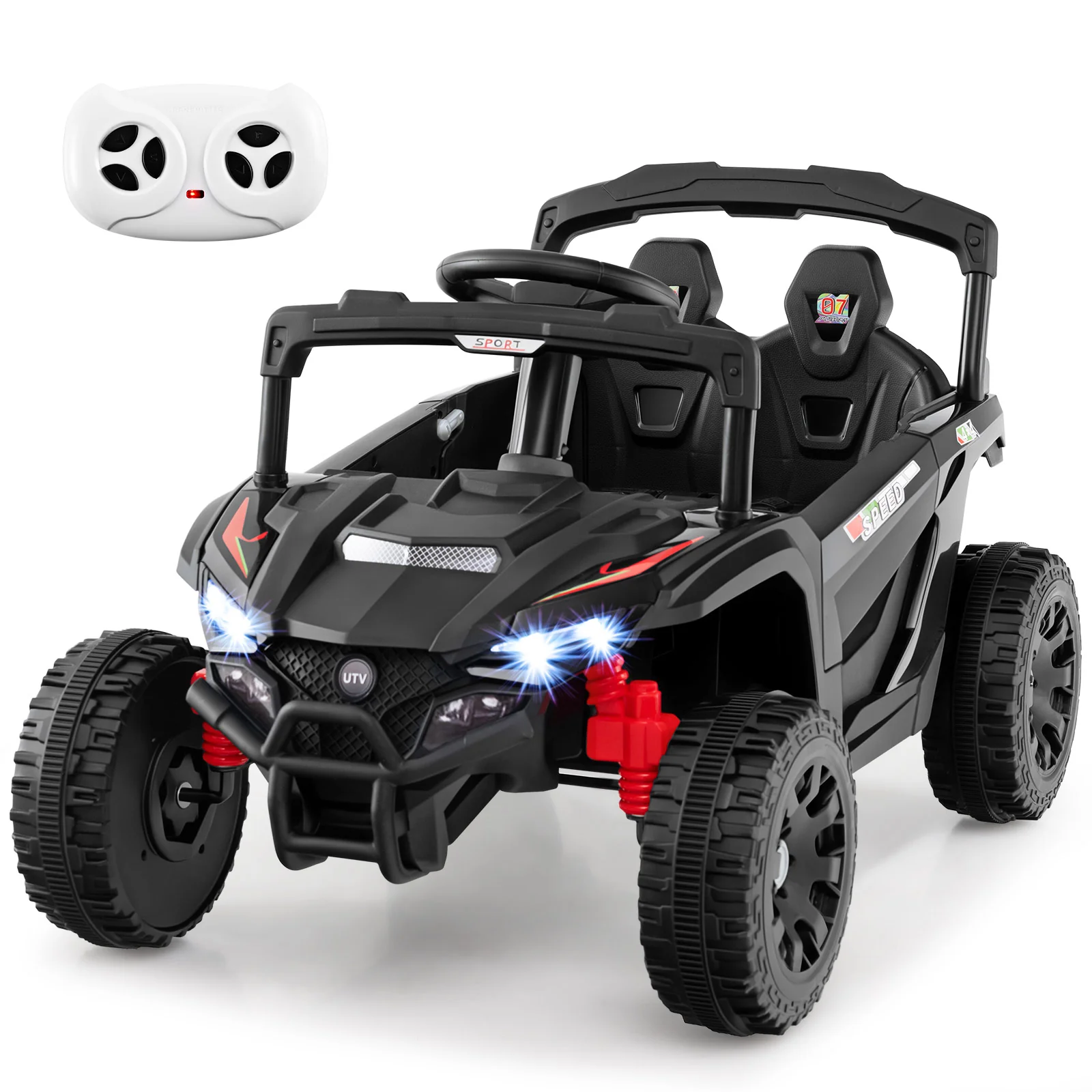 12V Kids Ride On Car UTV Electric Vehicle with LED Lights Music and Horn - Image 6