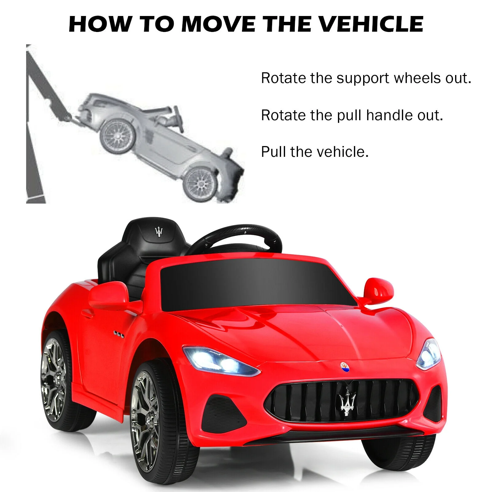 12V Kids Ride-On Car with Remote Control and Lights - Image 16