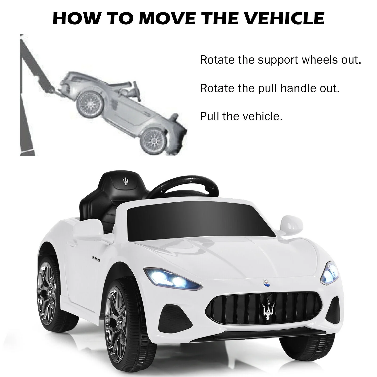 12V Kids Ride-On Car with Remote Control and Lights - Image 24