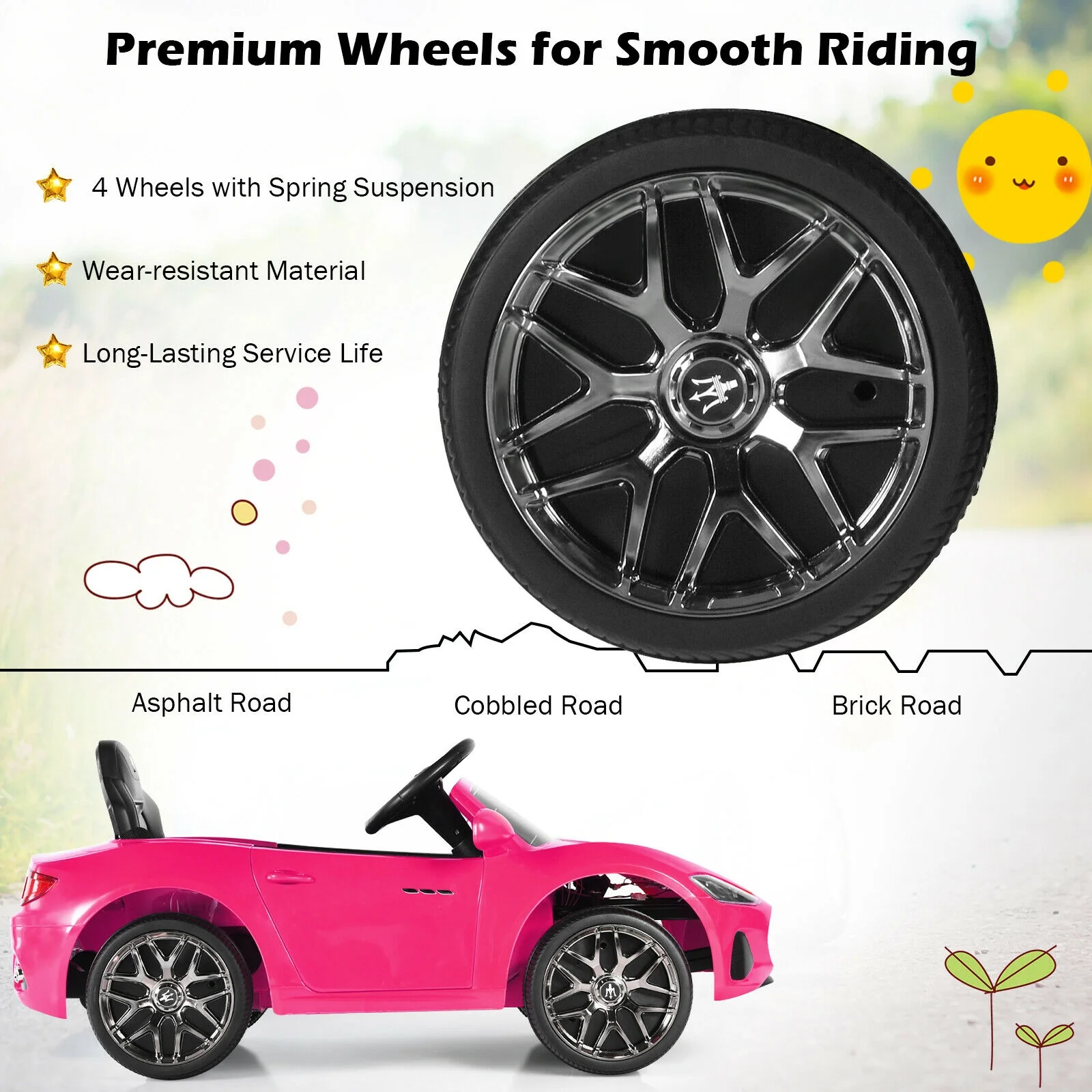 12V Kids Ride-On Car with Remote Control and Lights - Image 7