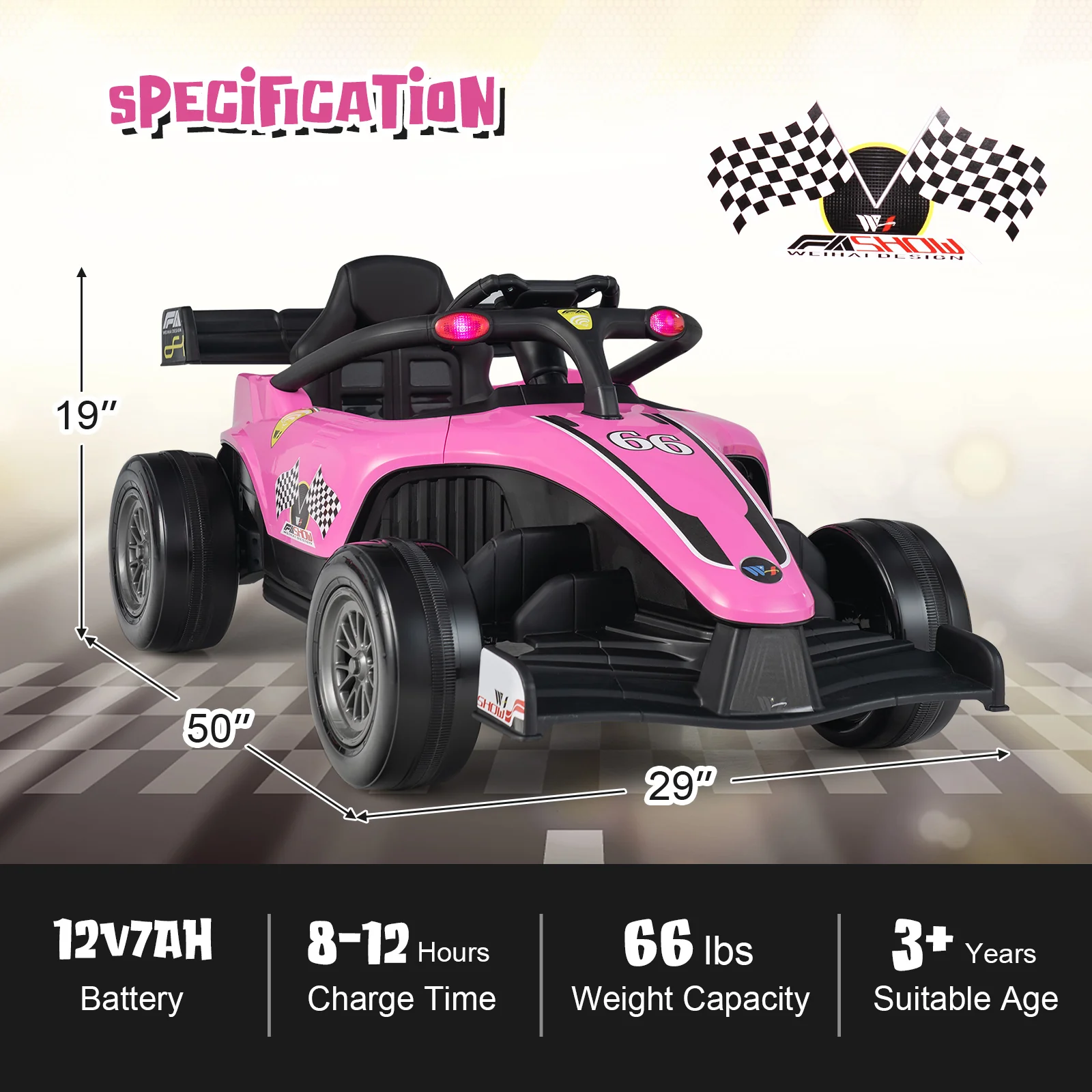 12V Kids Ride on Electric Formula Racing Car with Remote Control - Image 11