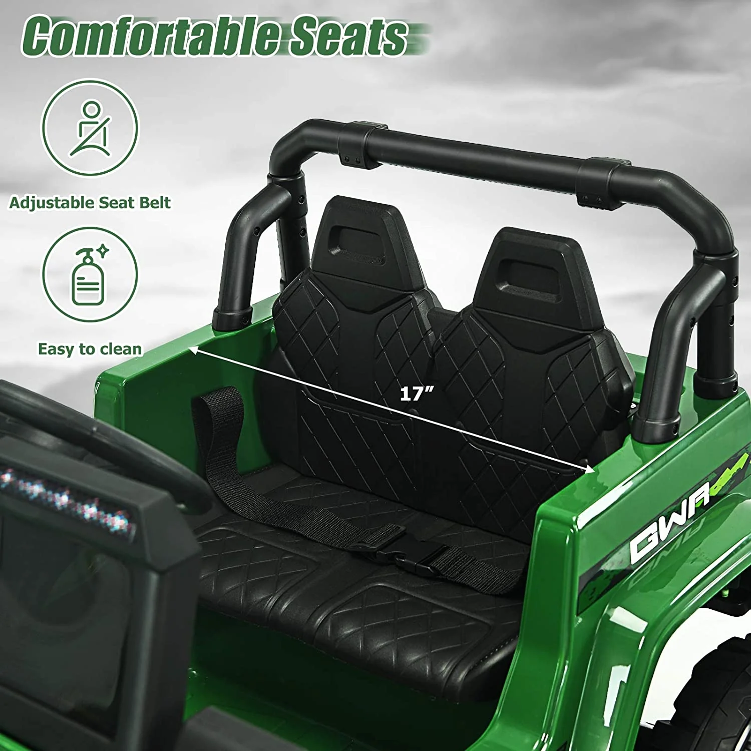 12V Kids Ride-on Jeep Car with 2.4 G Remote Control - Image 14