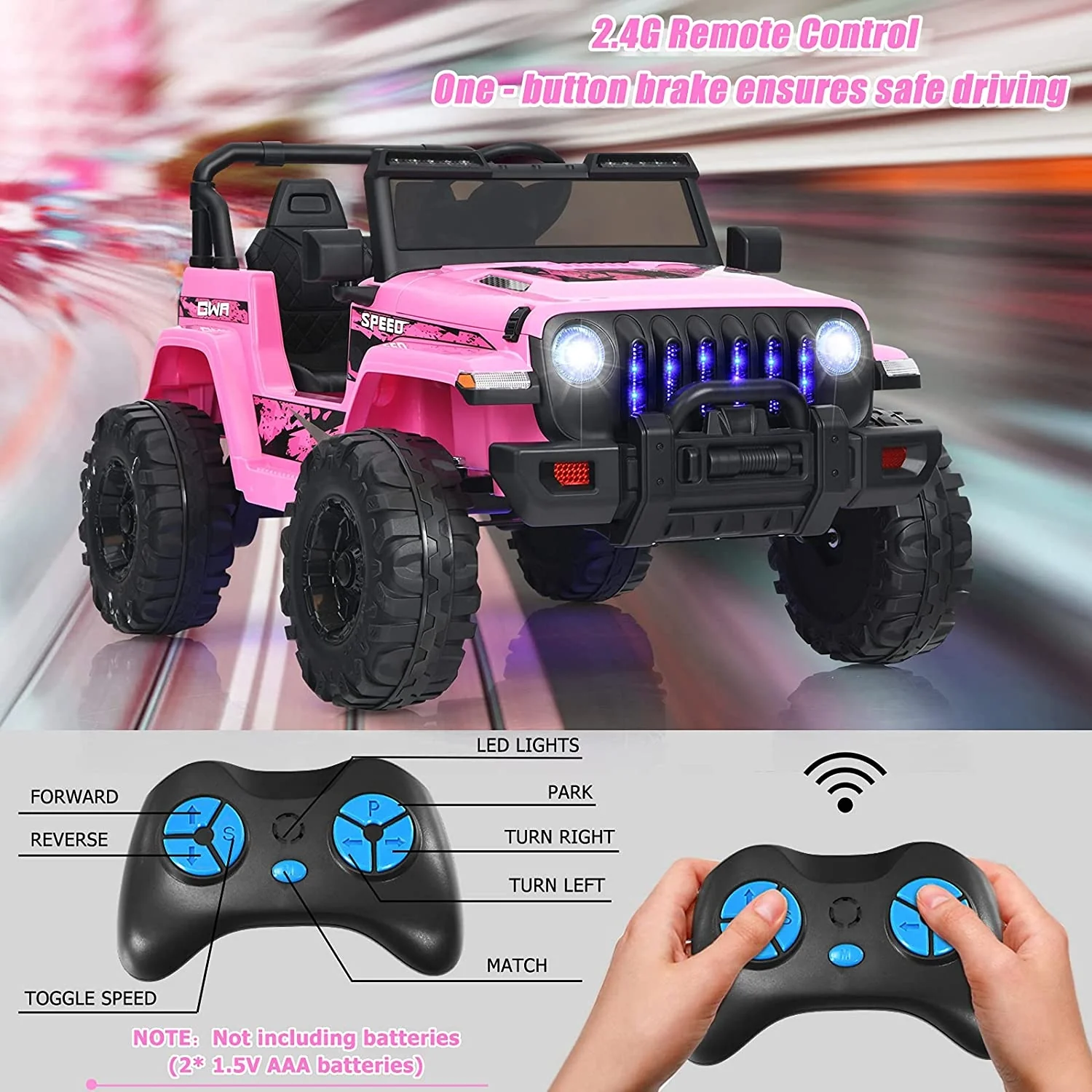12V Kids Ride-on Jeep Car with 2.4 G Remote Control - Image 23