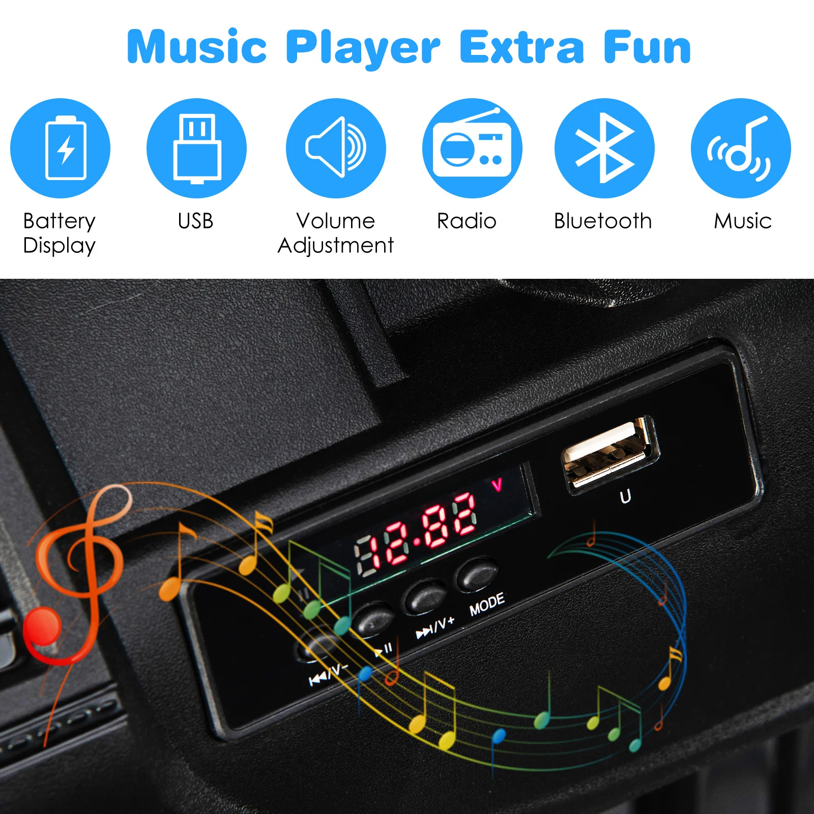 12V Kids Ride-on Jeep Car with 2.4 G Remote Control - Image 33