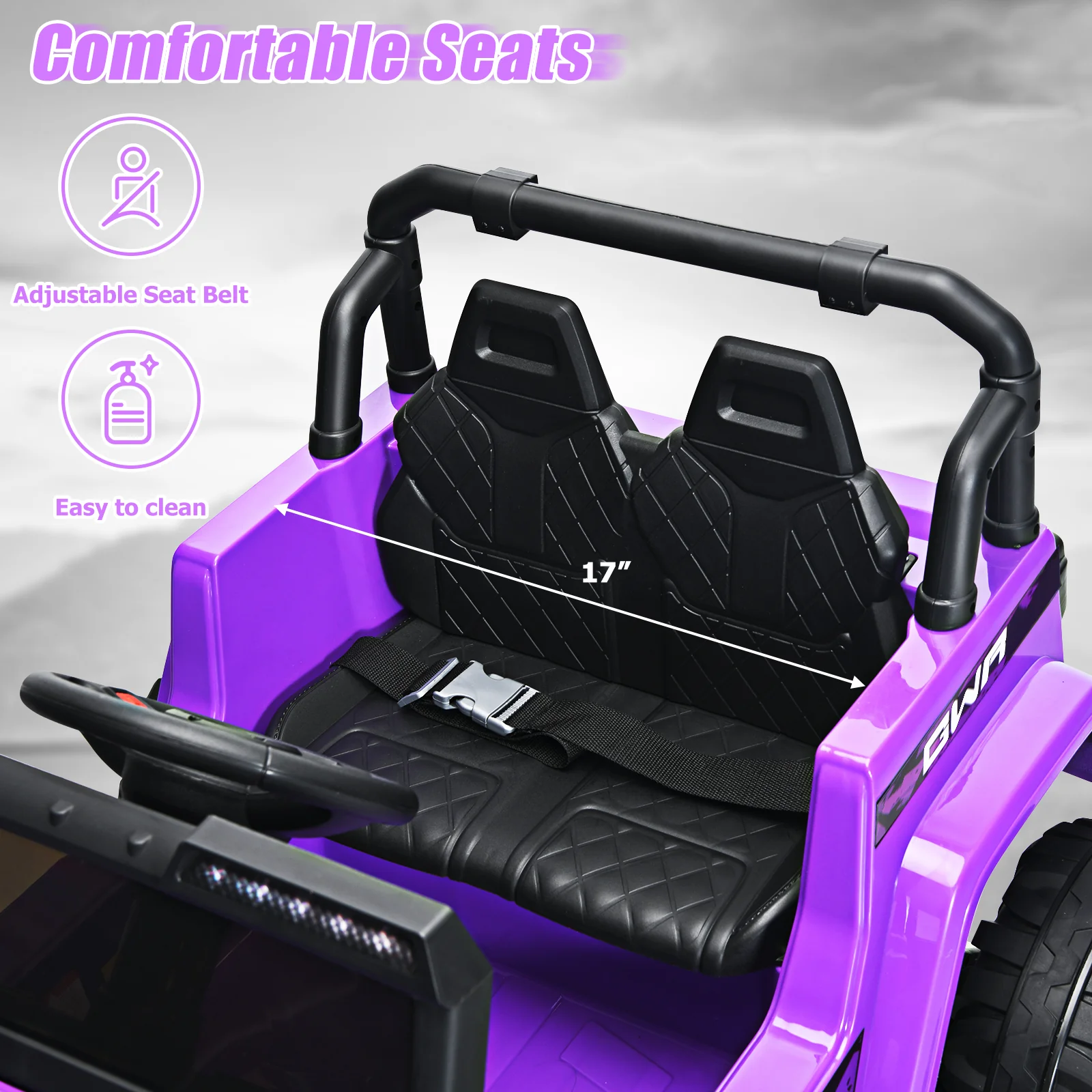 12V Kids Ride-on Jeep Car with 2.4 G Remote Control - Image 41