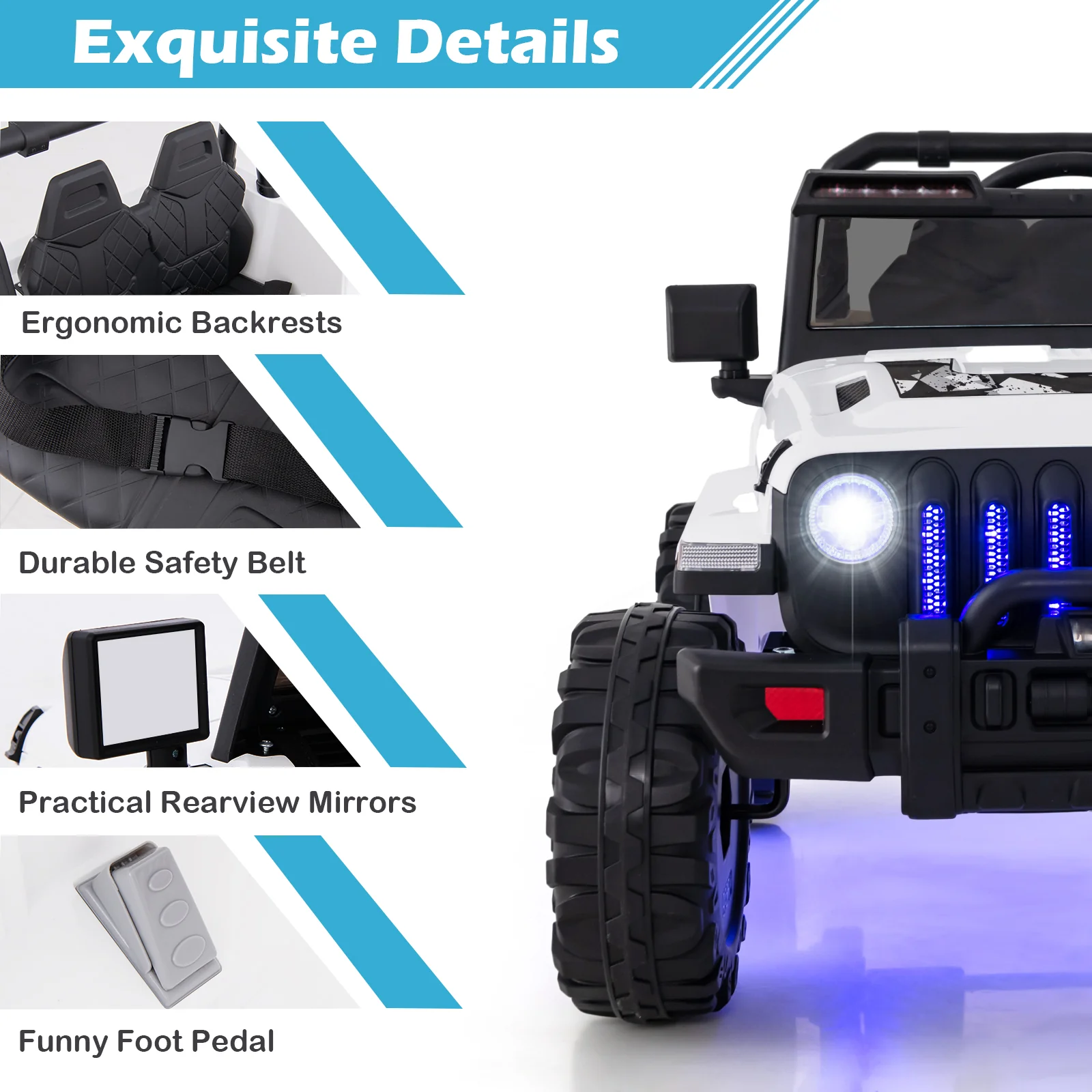 12V Kids Ride-on Jeep Car with 2.4 G Remote Control - Image 50