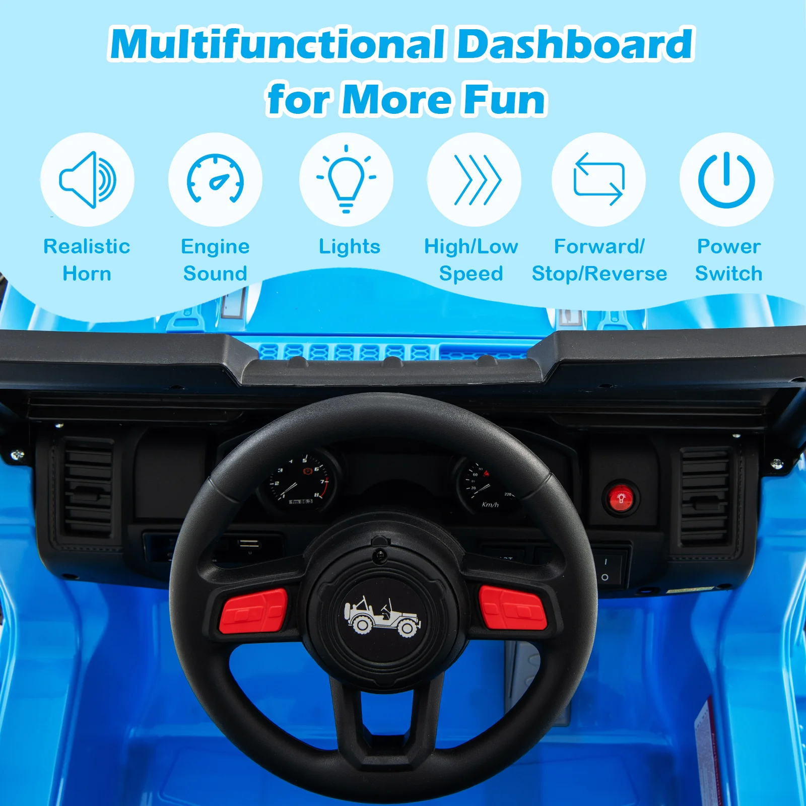 12V Kids Ride-on Jeep Car with 2.4 G Remote Control - Image 57