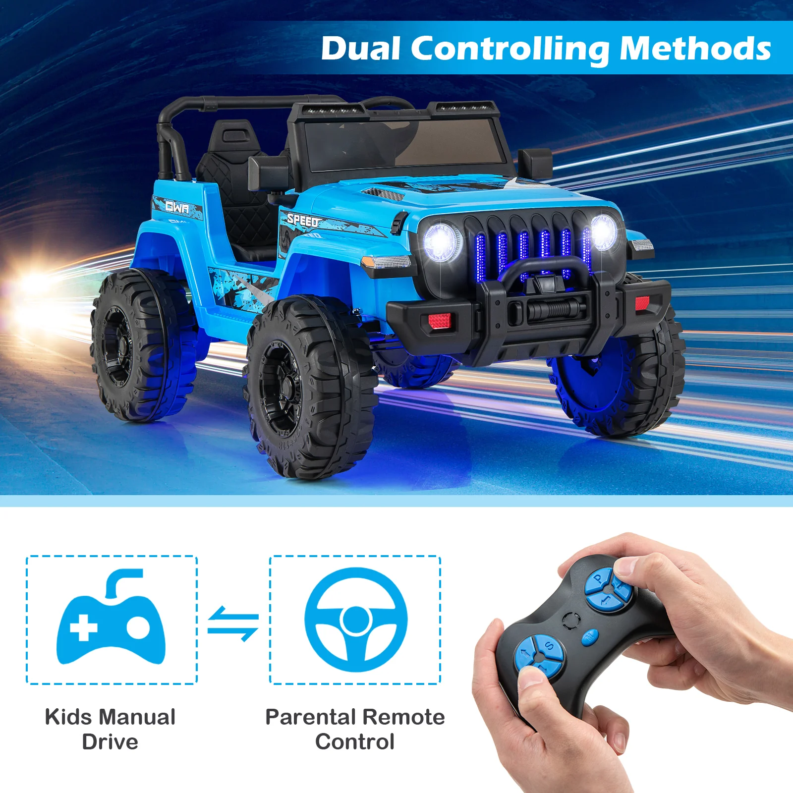 12V Kids Ride-on Jeep Car with 2.4 G Remote Control - Image 59
