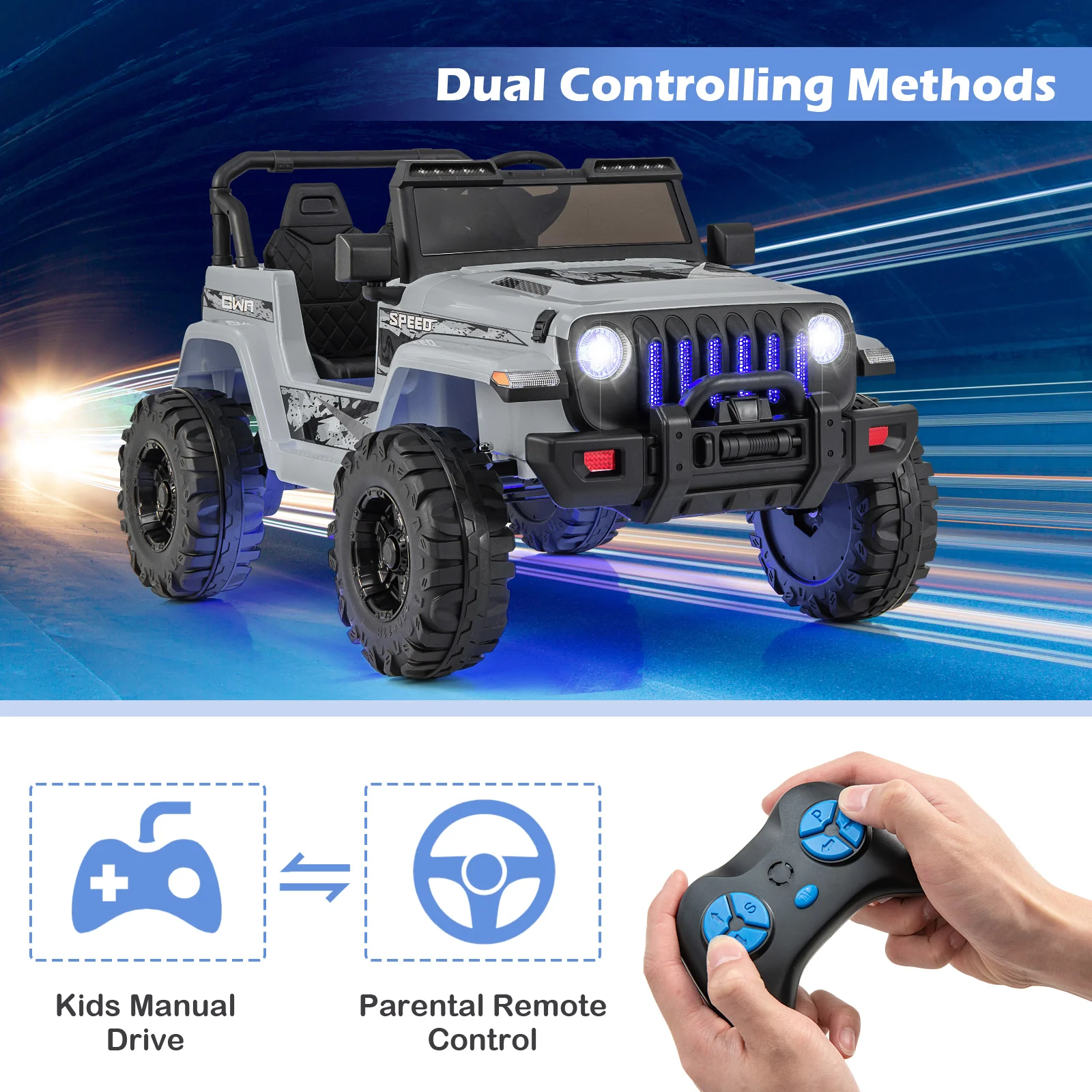 12V Kids Ride-on Jeep Car with 2.4 G Remote Control - Image 65