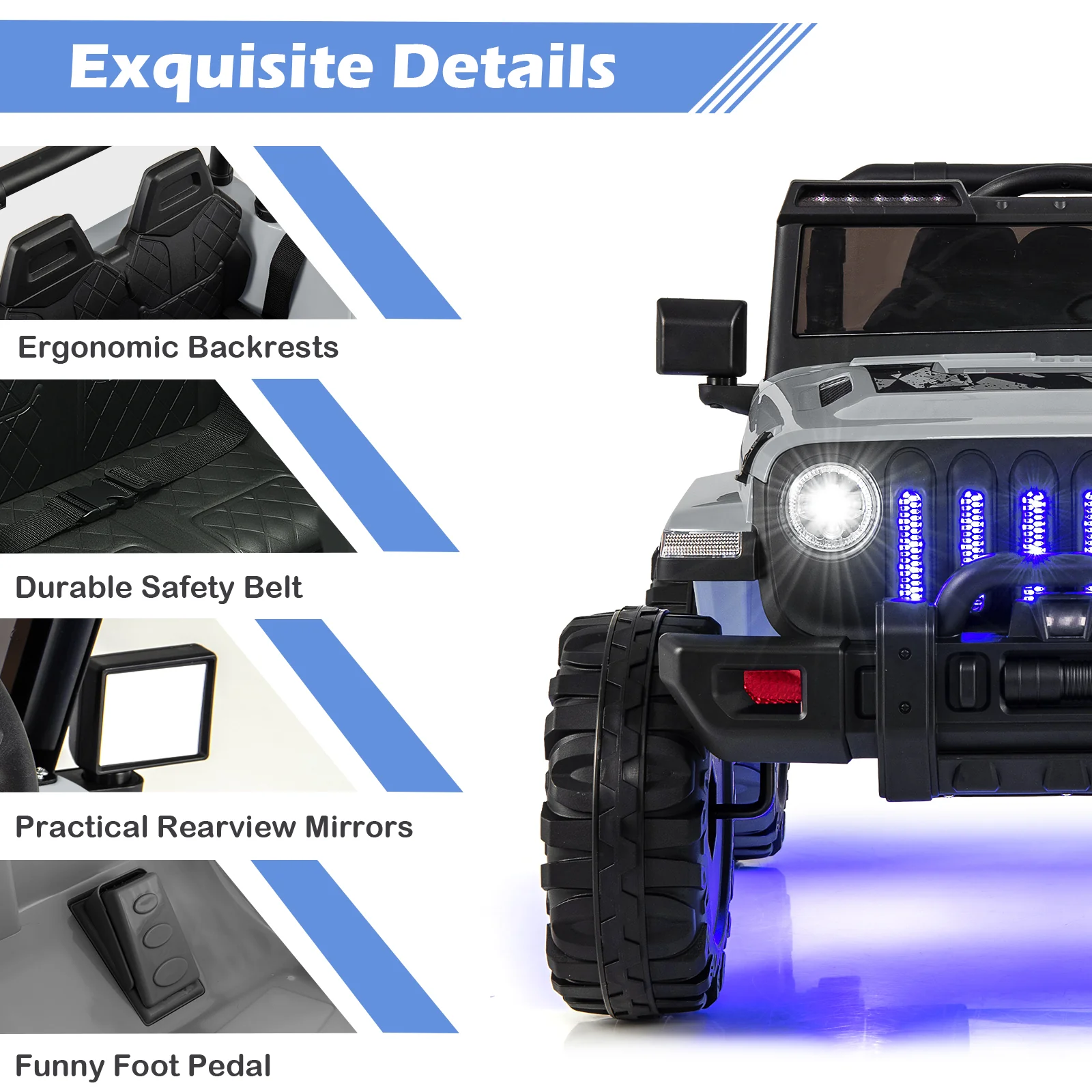12V Kids Ride-on Jeep Car with 2.4 G Remote Control - Image 67