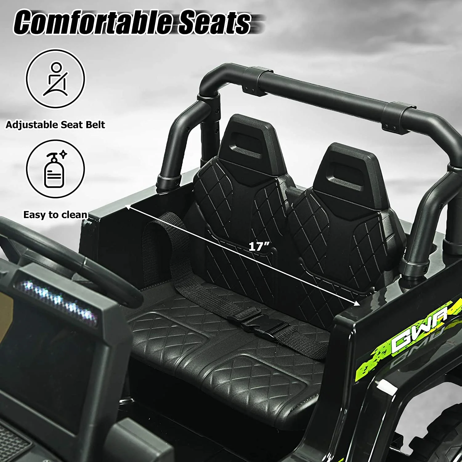 12V Kids Ride-on Jeep Car with 2.4 G Remote Control - Image 7