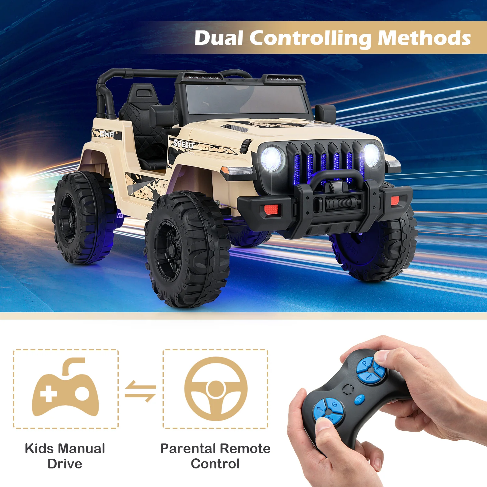 12V Kids Ride-on Jeep Car with 2.4 G Remote Control - Image 73