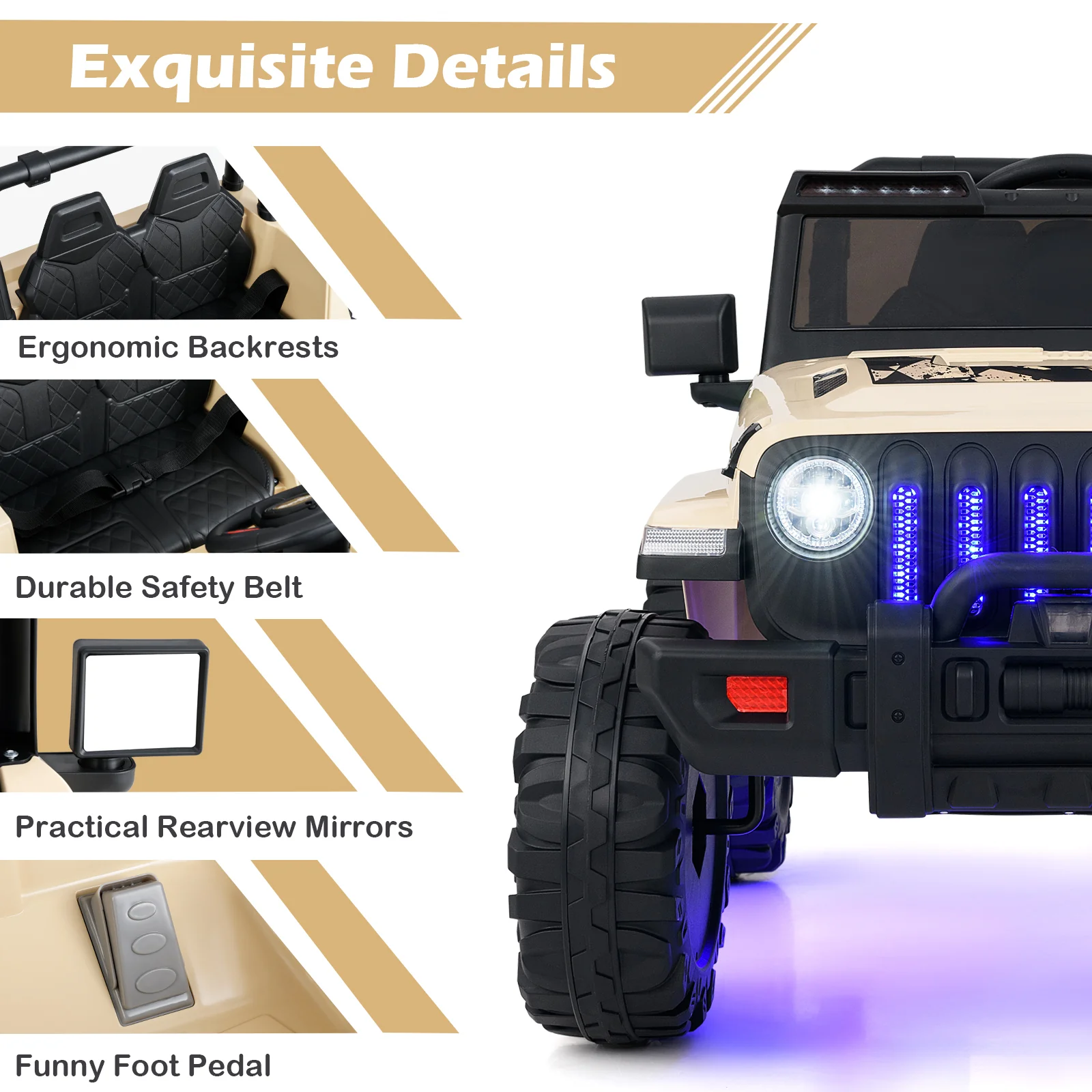12V Kids Ride-on Jeep Car with 2.4 G Remote Control - Image 75