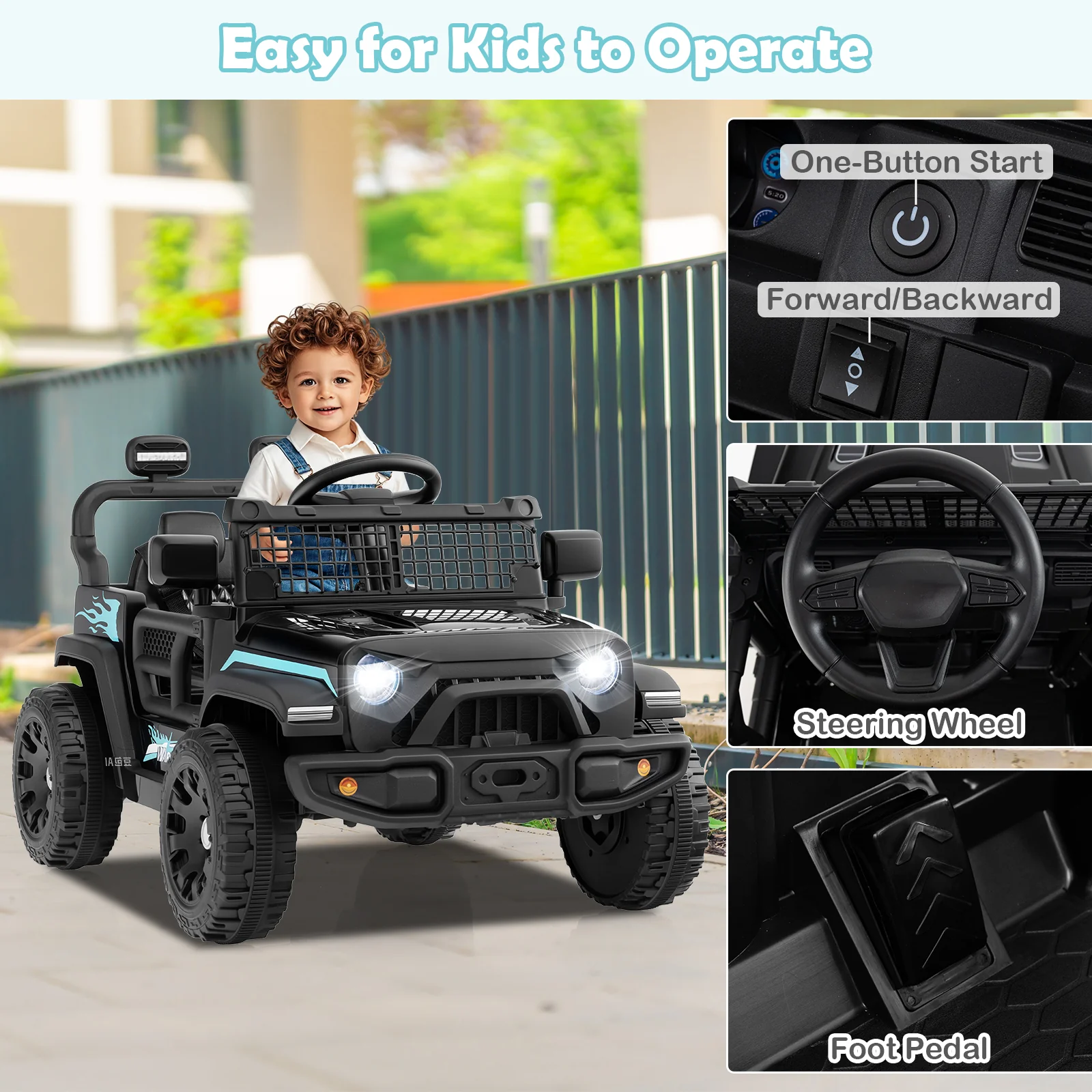 12V Kids Ride on Truck Car Battery Powered Electric Vehicle - Image 7