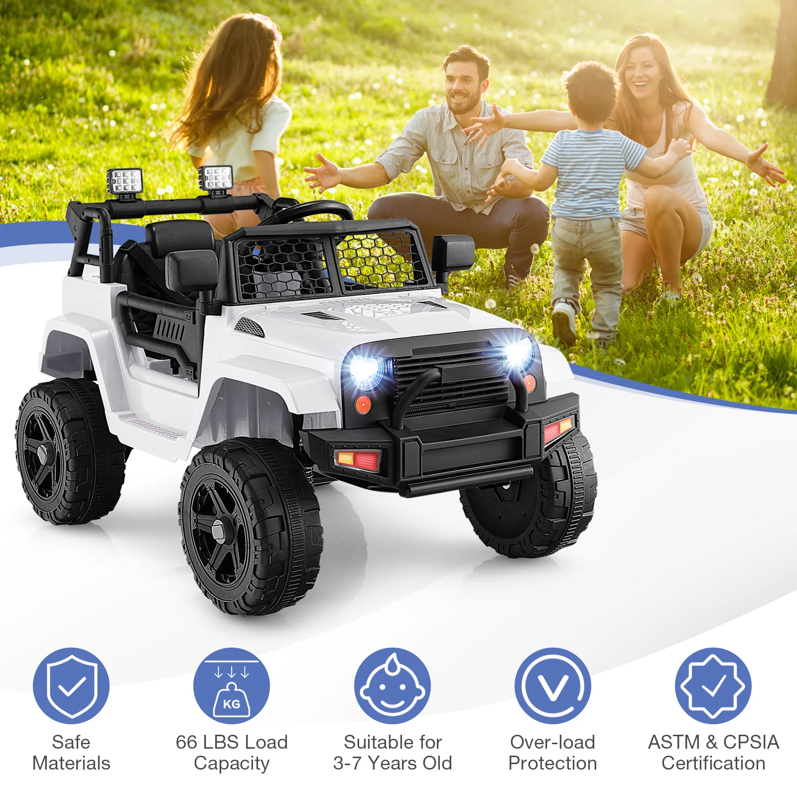 12V Kids Ride On Truck with Remote Control and Headlights - Image 21