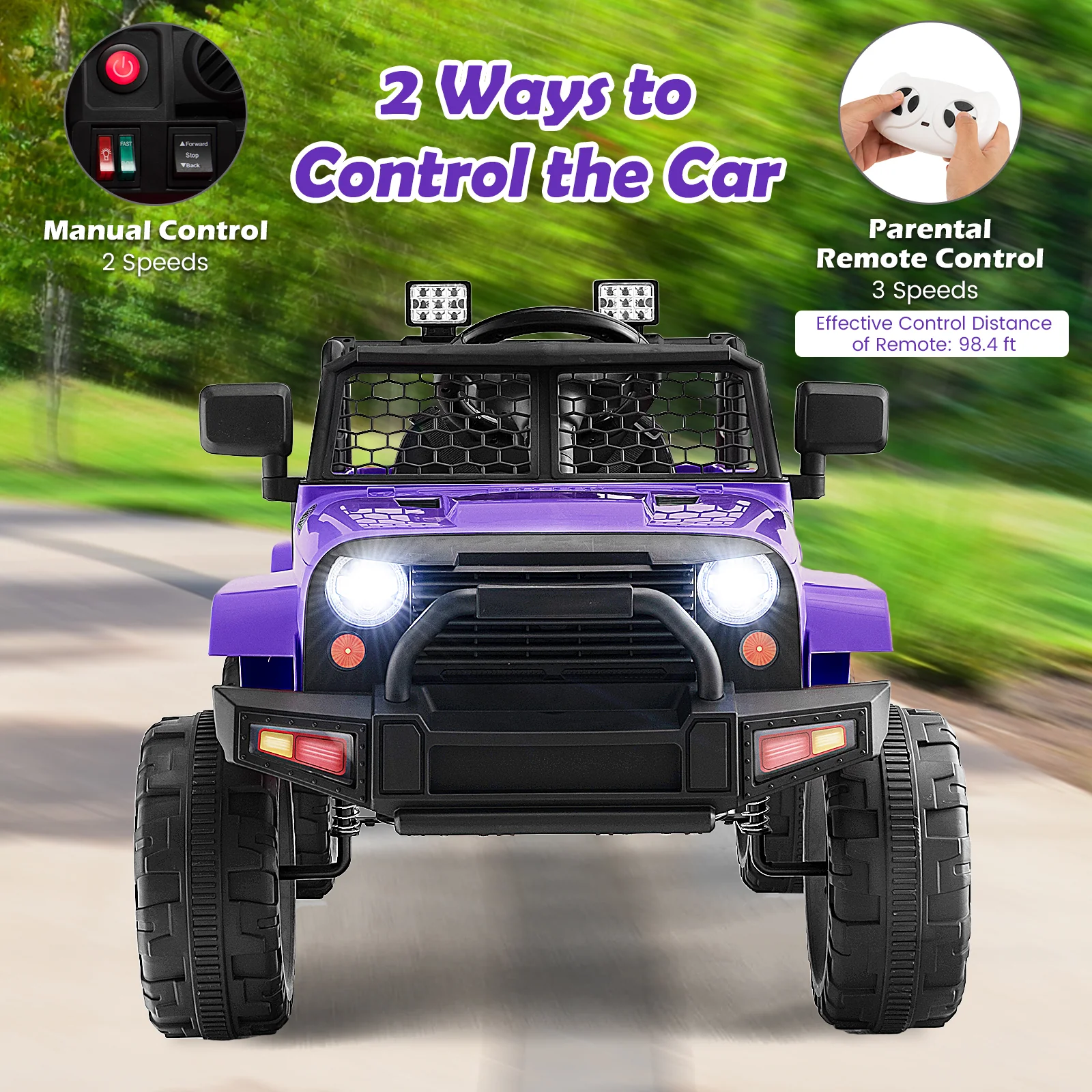12V Kids Ride On Truck with Remote Control and Headlights - Image 37