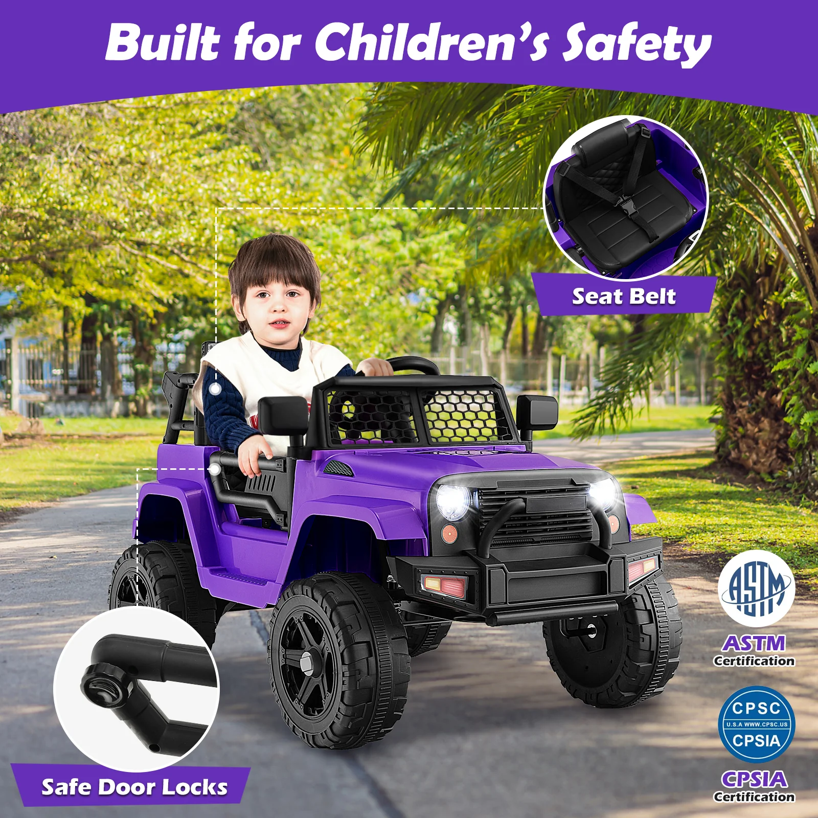 12V Kids Ride On Truck with Remote Control and Headlights - Image 38