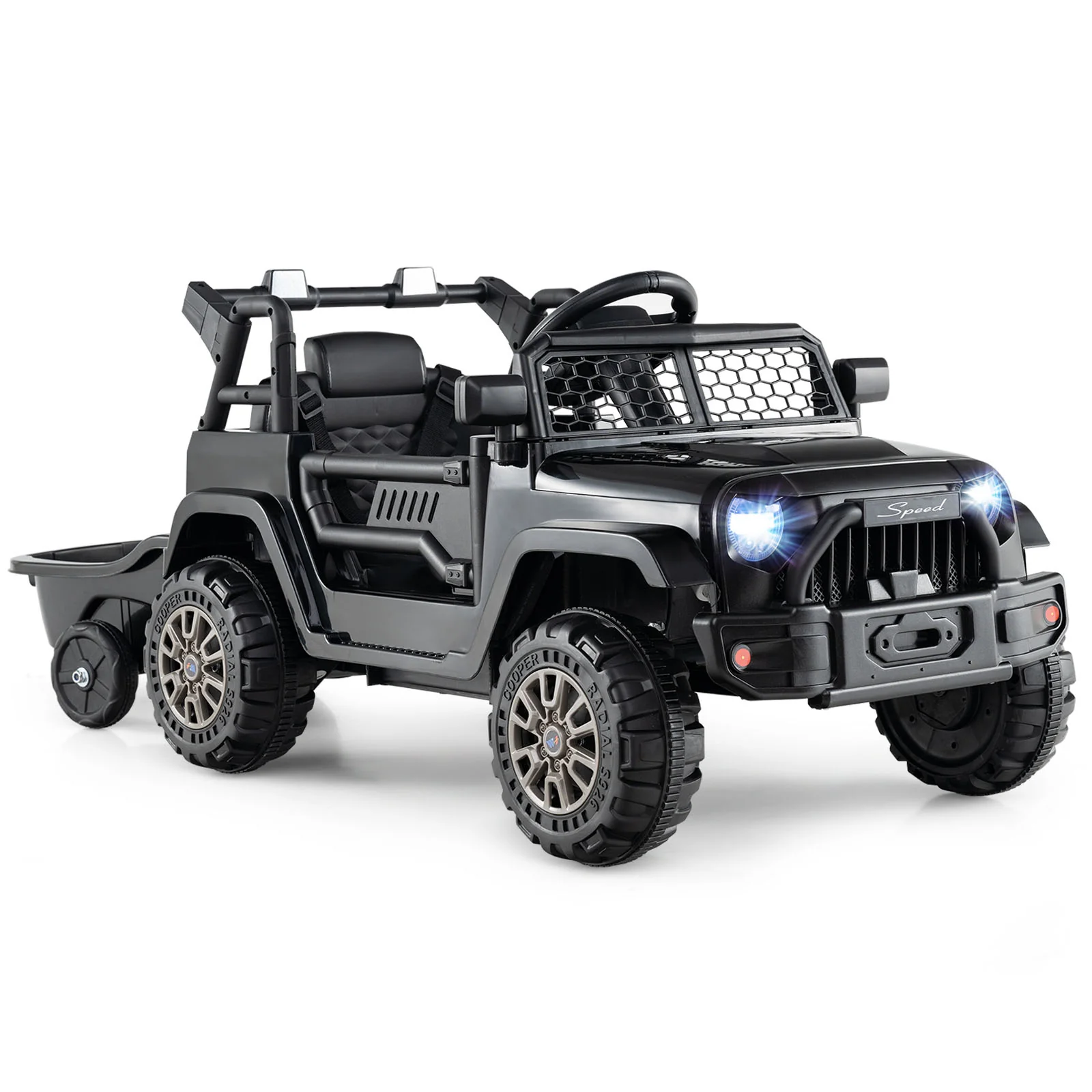 12V Kids Ride On UTV Car with Detachable Trailer - Image 2